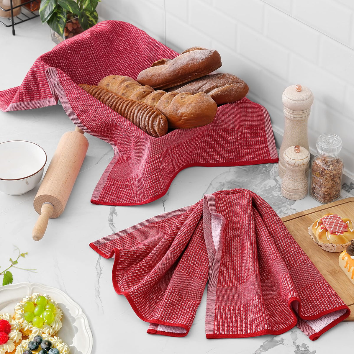 380 GSM Cotton Premium Kitchen Towels 3 Pack (3 Count)