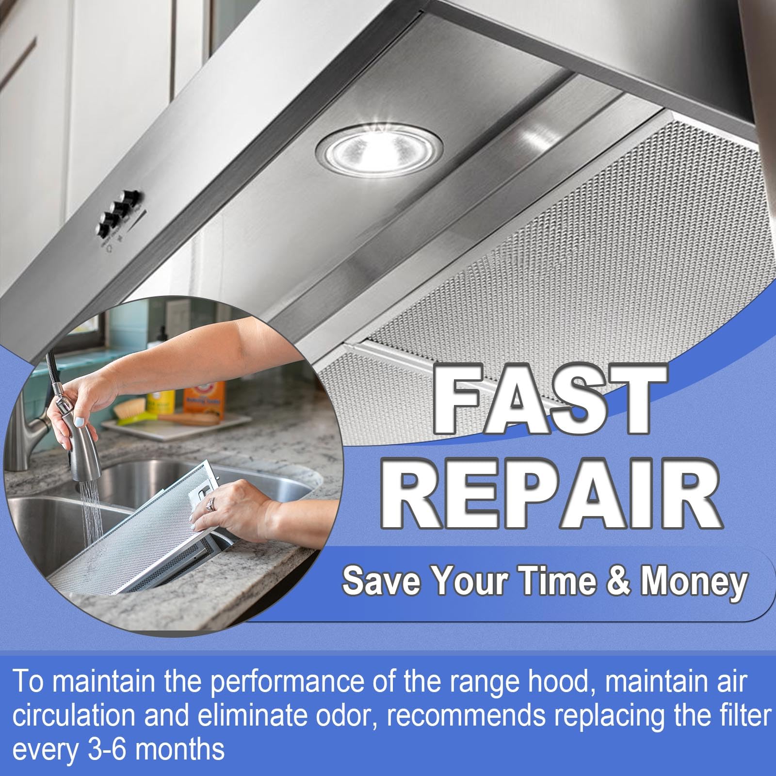 S99010430 002 Aluminum Range Hood Filter 2 Pack