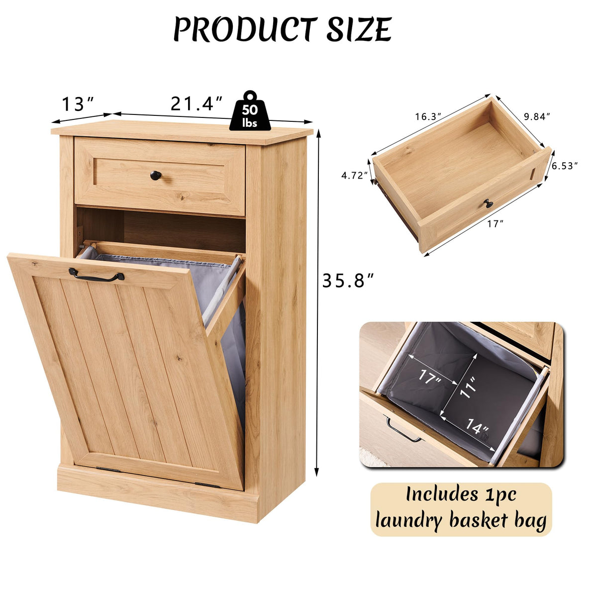 Tilt Out Laundry Hamper Cabinet