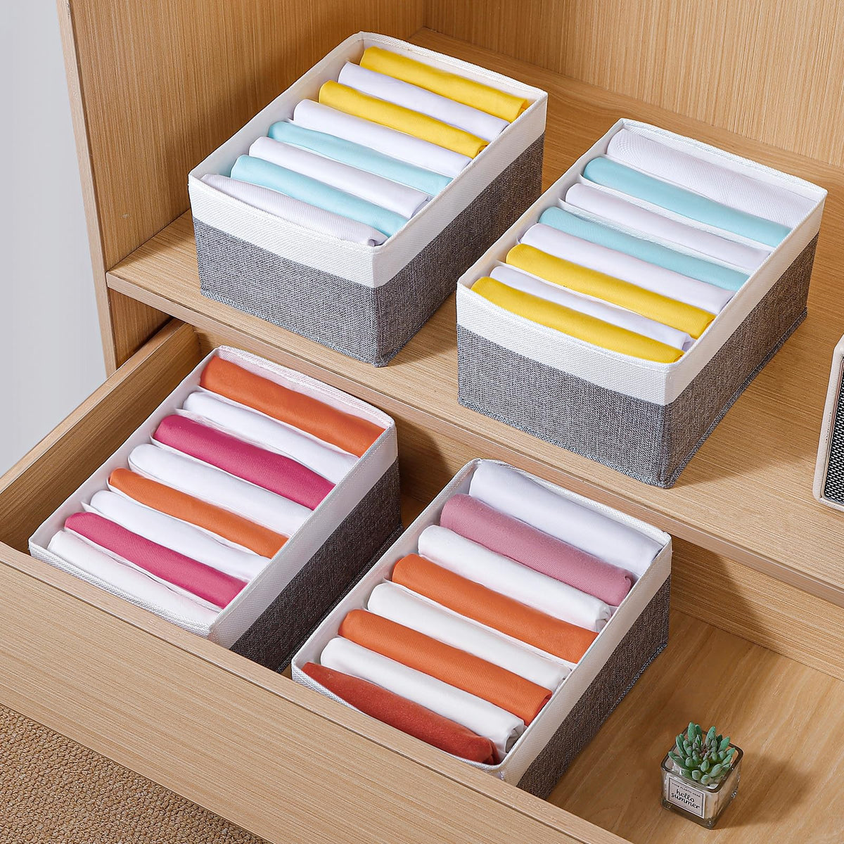 4 Packs T shirt Drawer Organizers for Clothing (4 Count)
