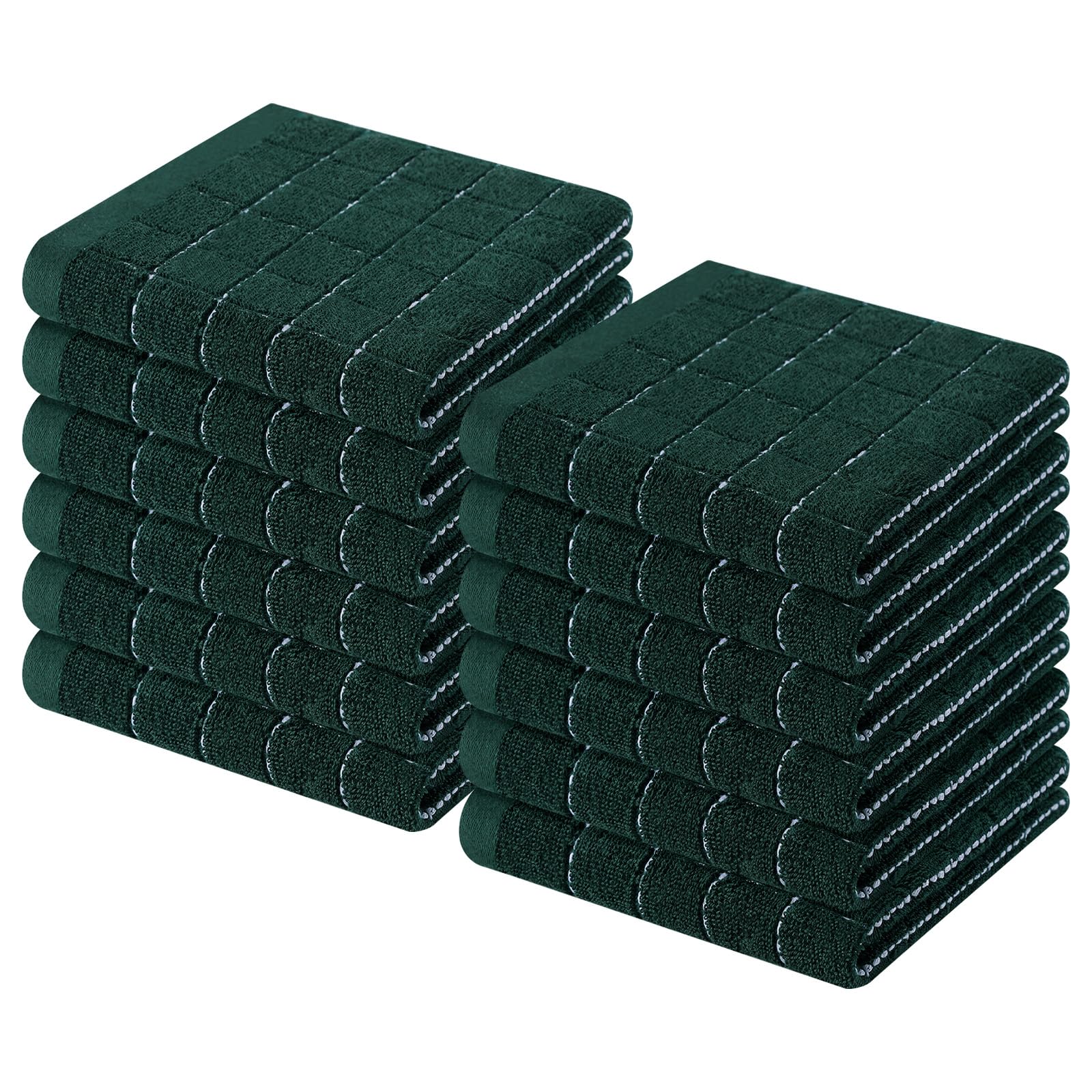 100% Cotton Terry Kitchen Dish Cloths (12 Count)