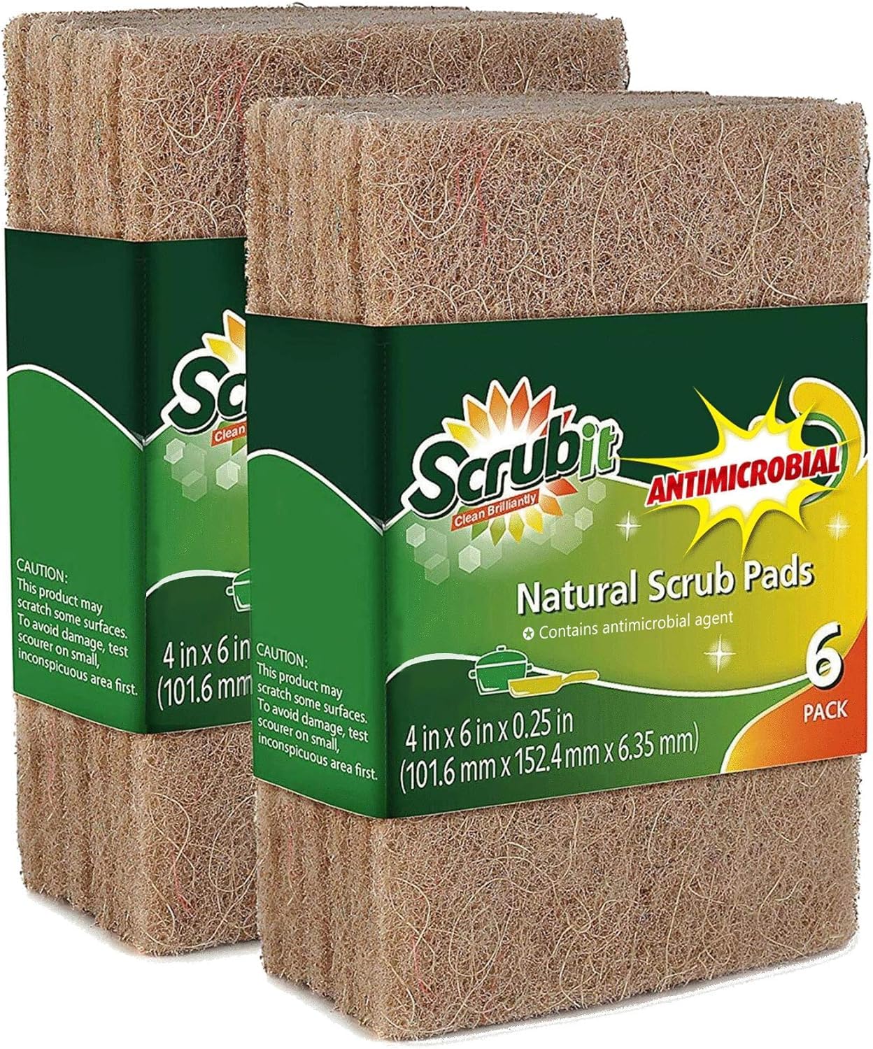 Natural Scouring Pads (12 Count)