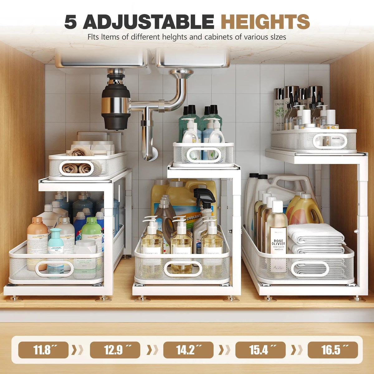 2 Pack 21.3 IN Depth Under Sink Organizer With Next (2 Count)