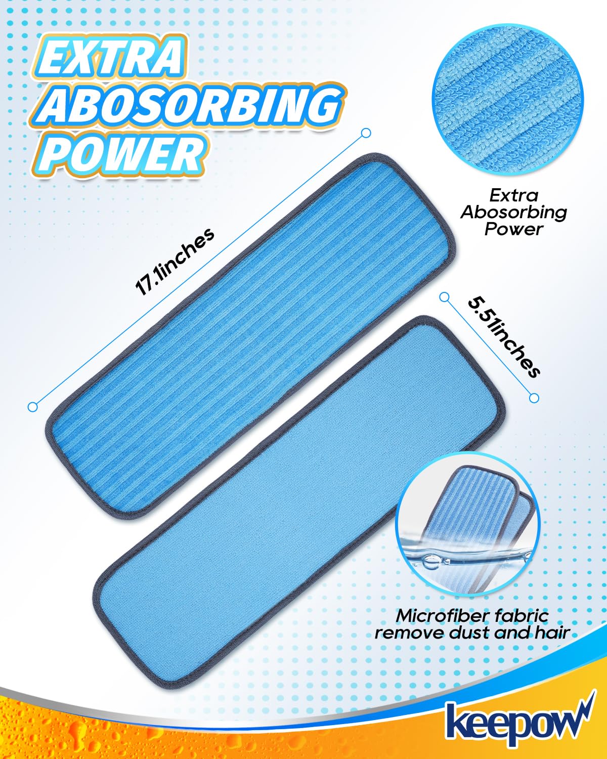 4 Pack Reusable Microfiber Mop Pads Fit for Wagner 905e (4 Count)