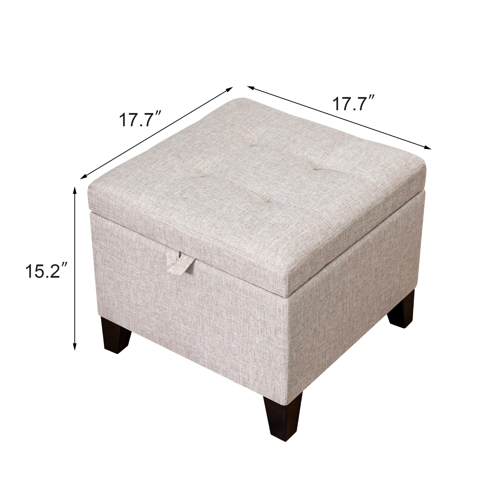15.2 Inch High Cube Ottoman Storage