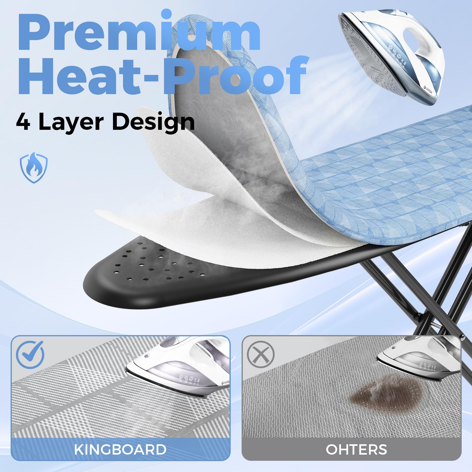 Ironing Board with Silicon Iron Mat