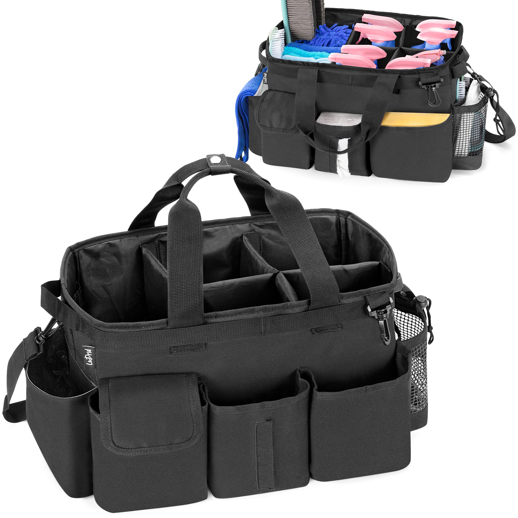 Large Wearable Cleaning Caddy Bag with Detachable Divider