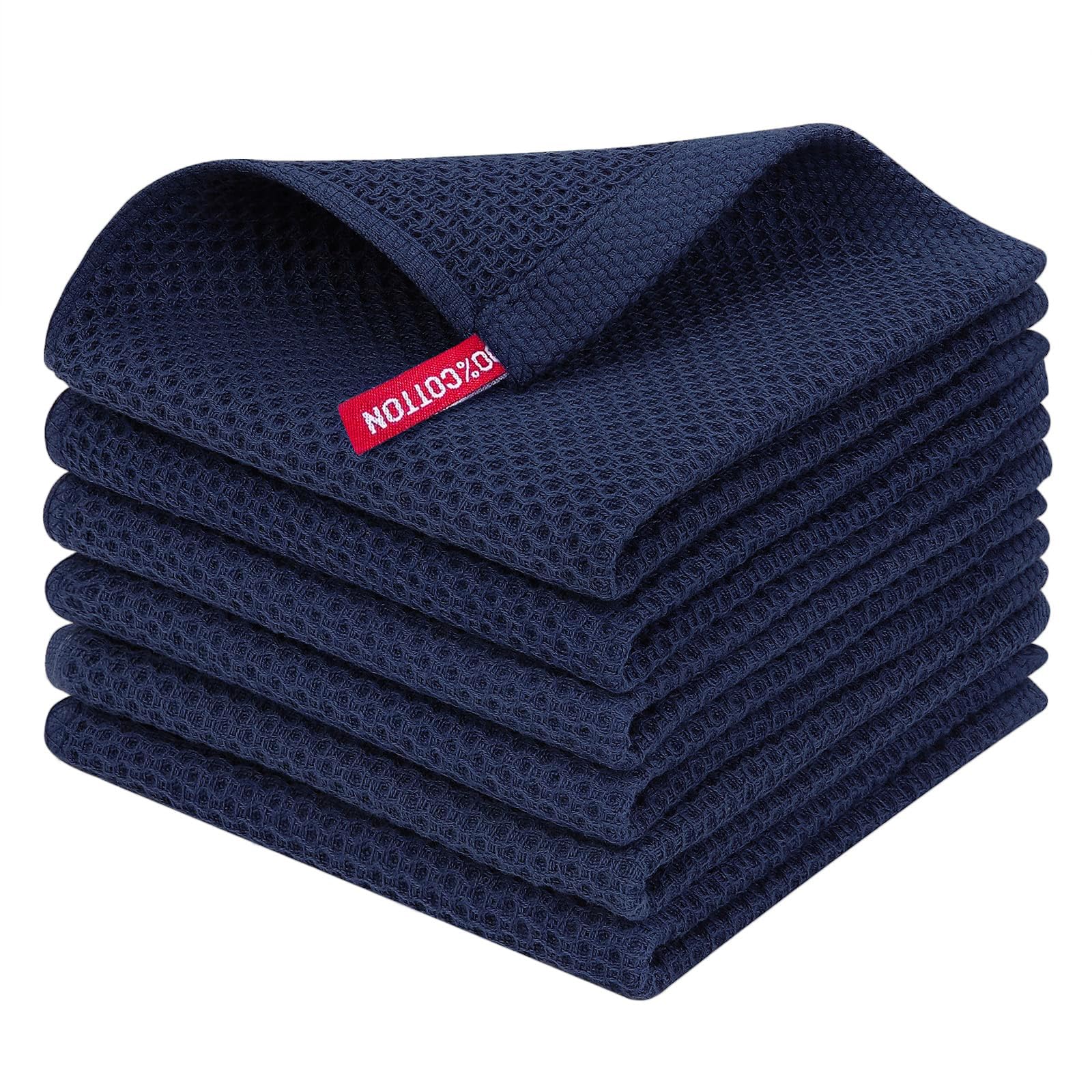 100% Cotton Waffle Weave Kitchen Dish Cloths 6 (6 Count)