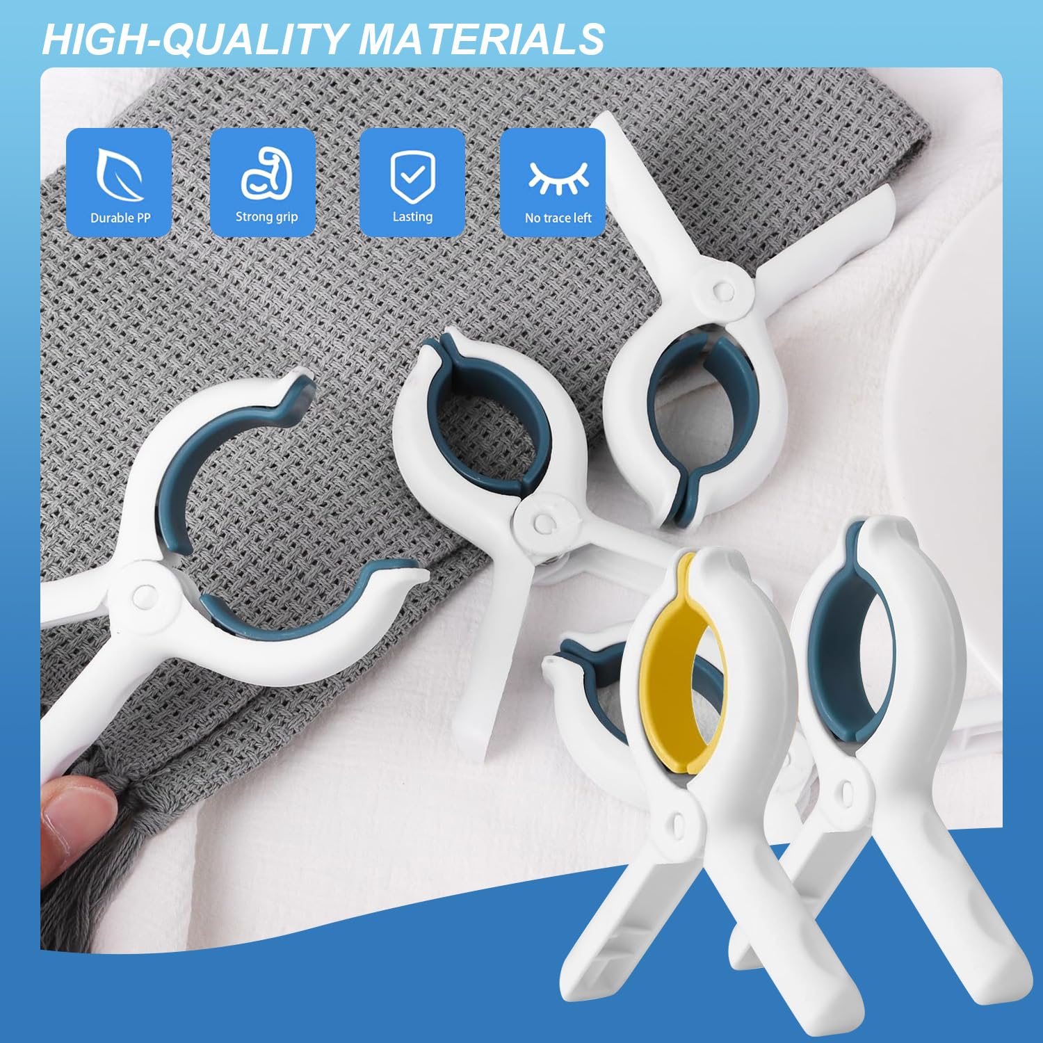 3.7 Inch Towel Clips for Beach Chairs 6 Pack