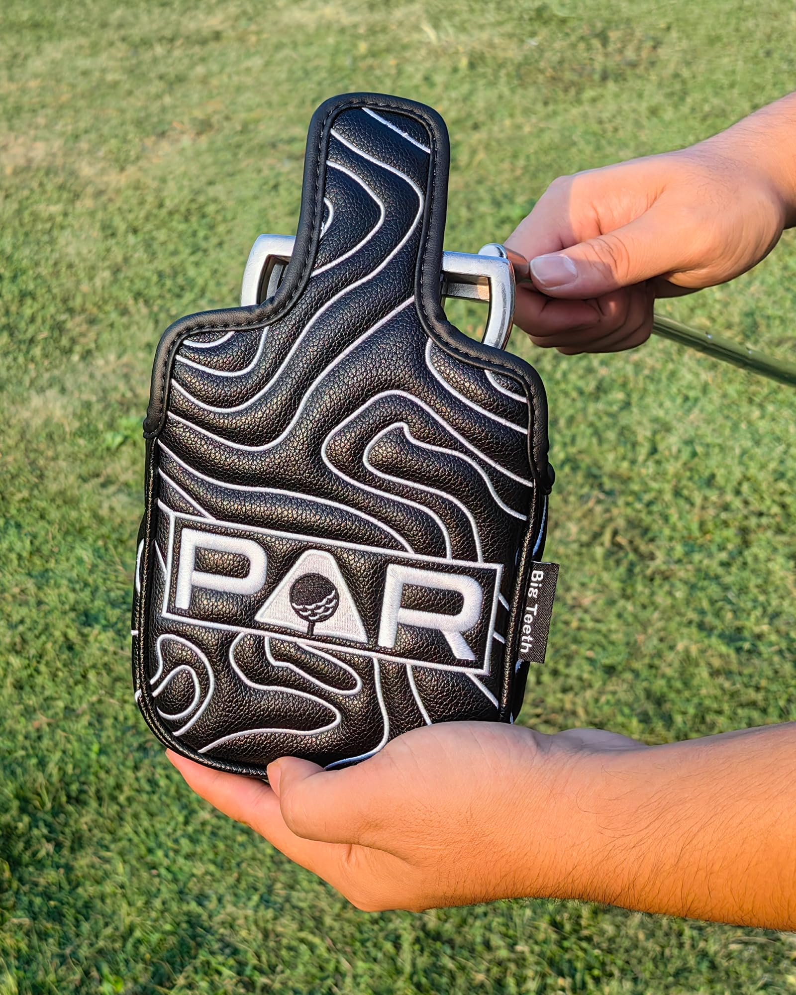 Golf Mallet Putter Cover Pure Black Square Mallet Putter Headcover
