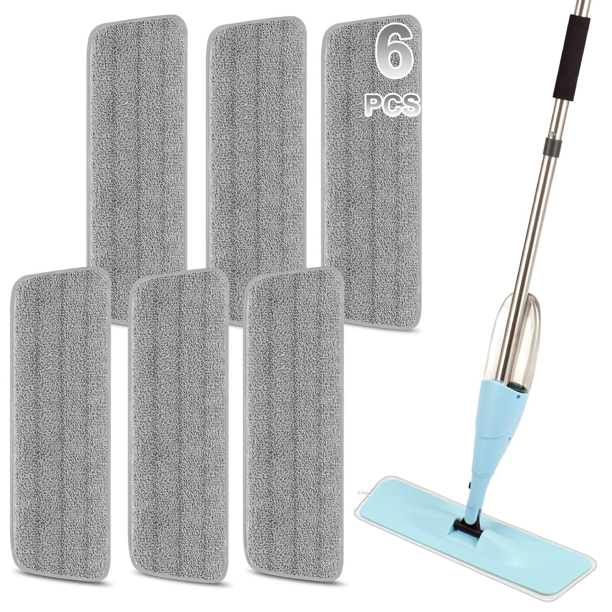 16.5 Inch Reusable Mop Pads Microfiber Spray Mop Replacement Heads for Wet