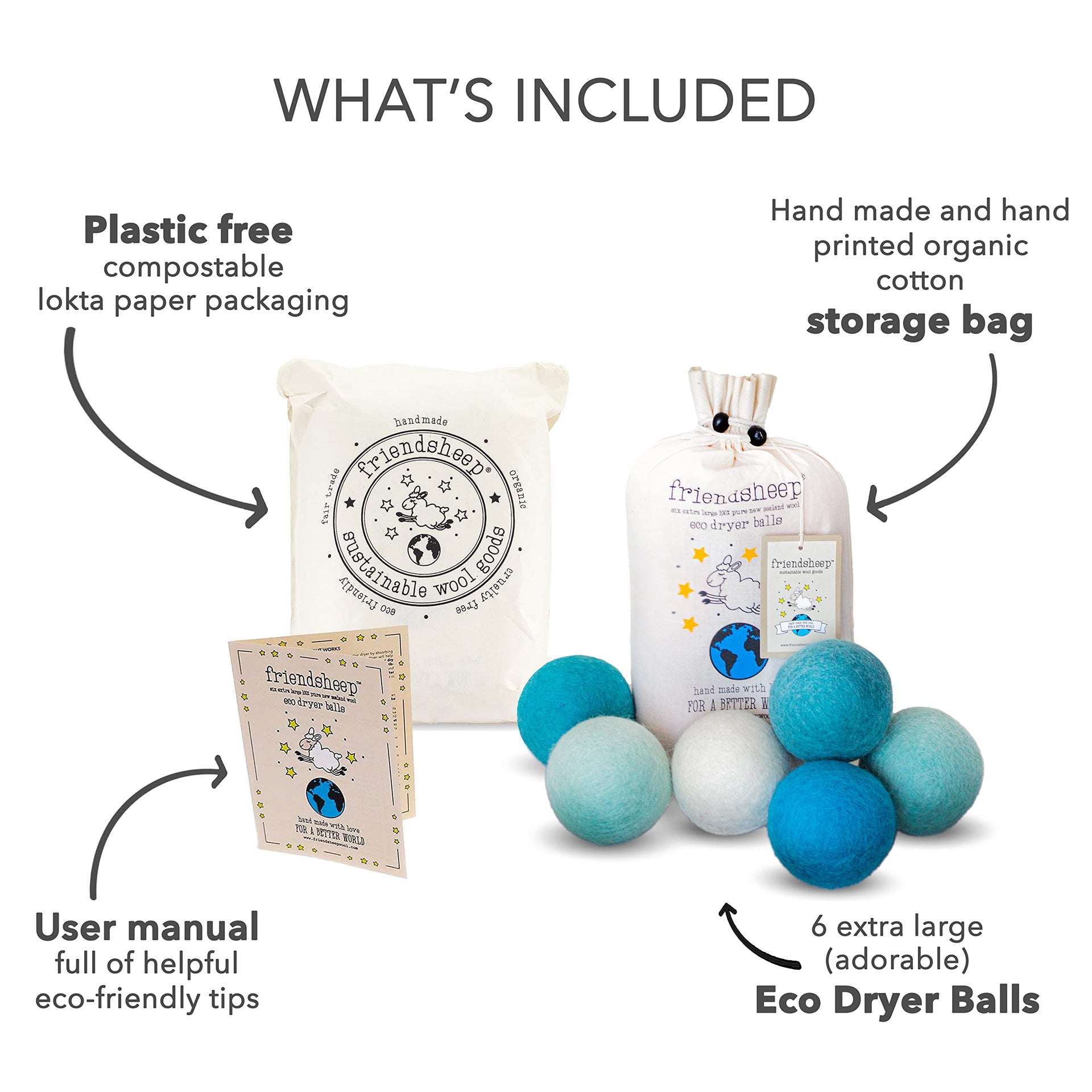 Wool Dryer Balls (6 Count)