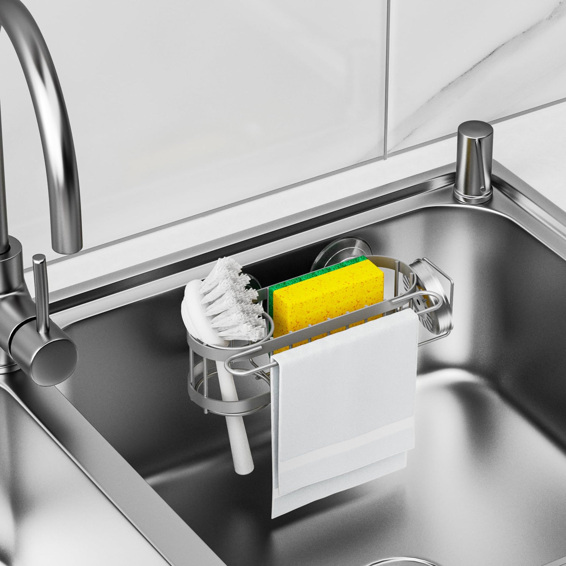 Kitchen Sink Caddy Sponge Holder in The Sink