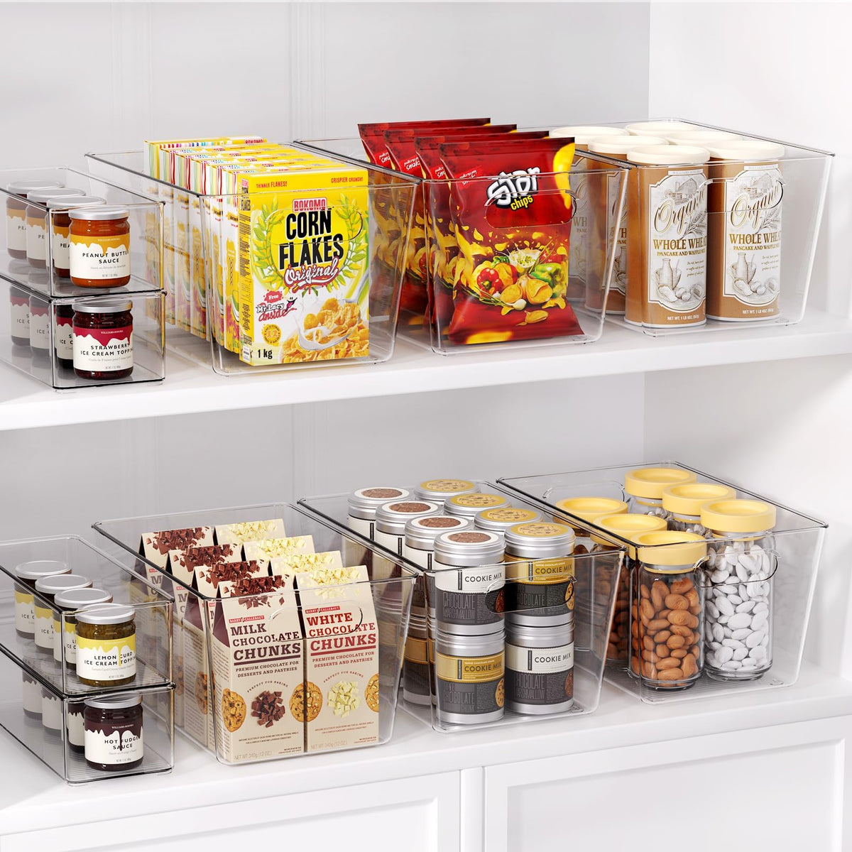 12 Pack Large Clear Plastic Storage Bins (12 Count)