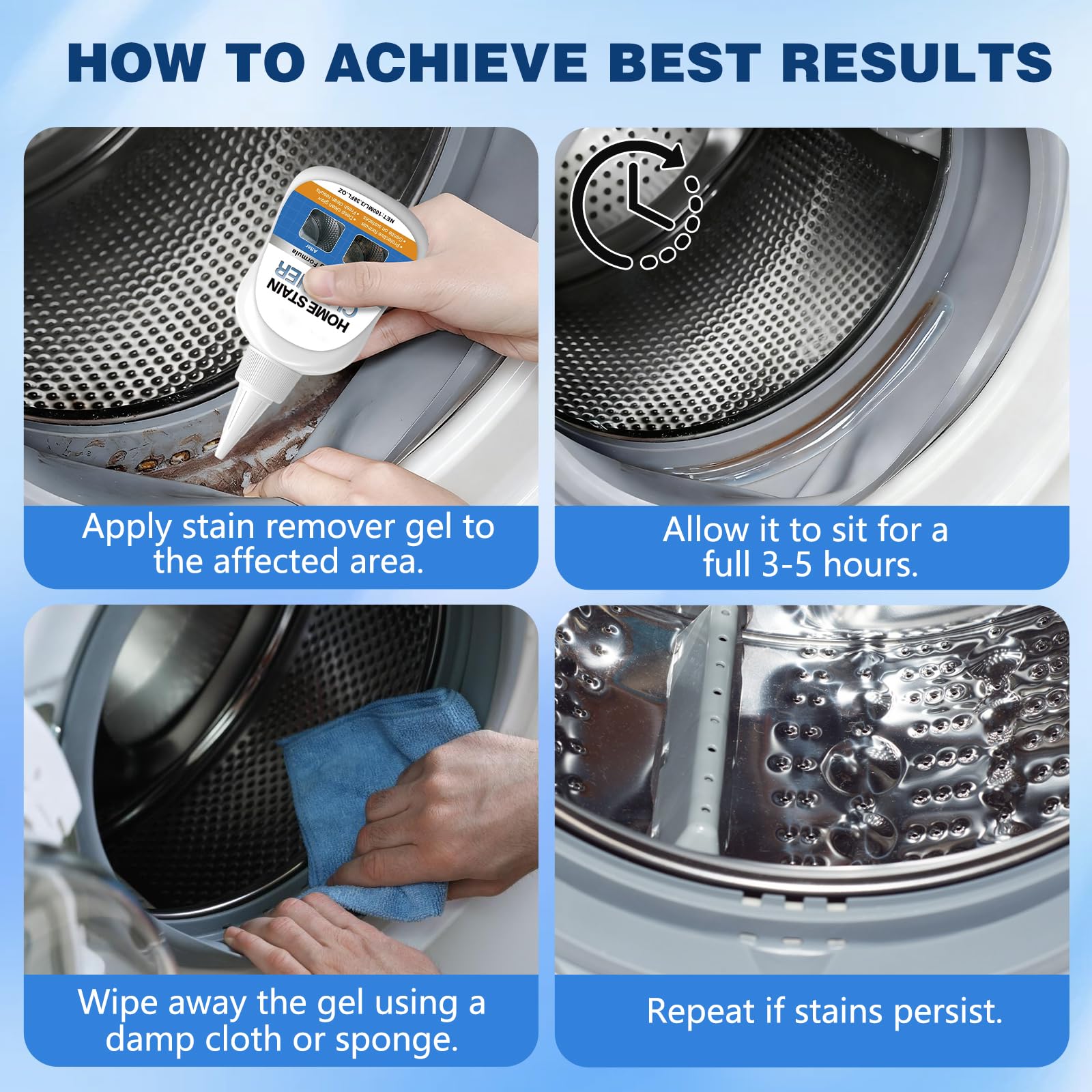 Mold stain removal gel cleaner