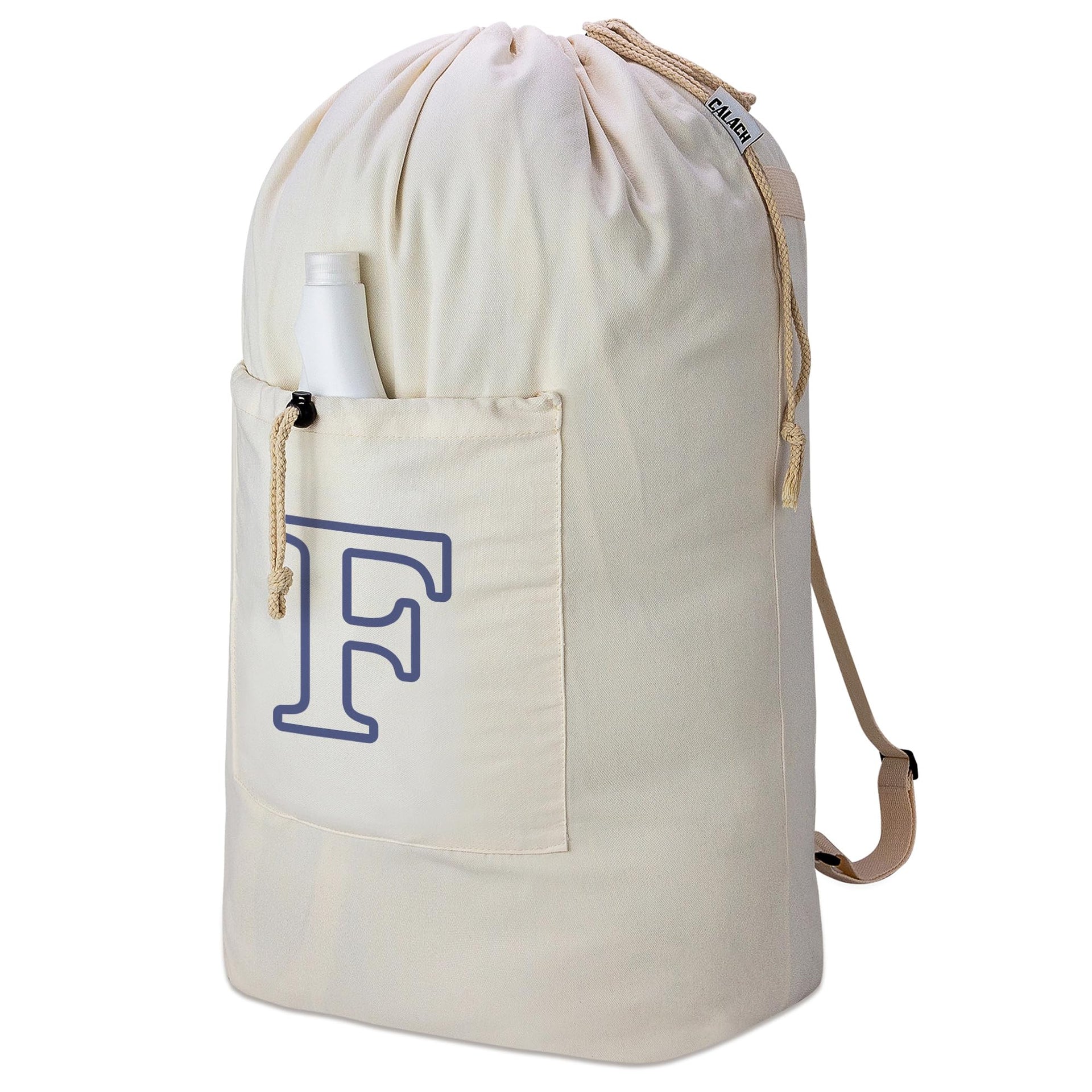 Laundry Bag Backpack Personalized Initial Canvas Laundry Bag