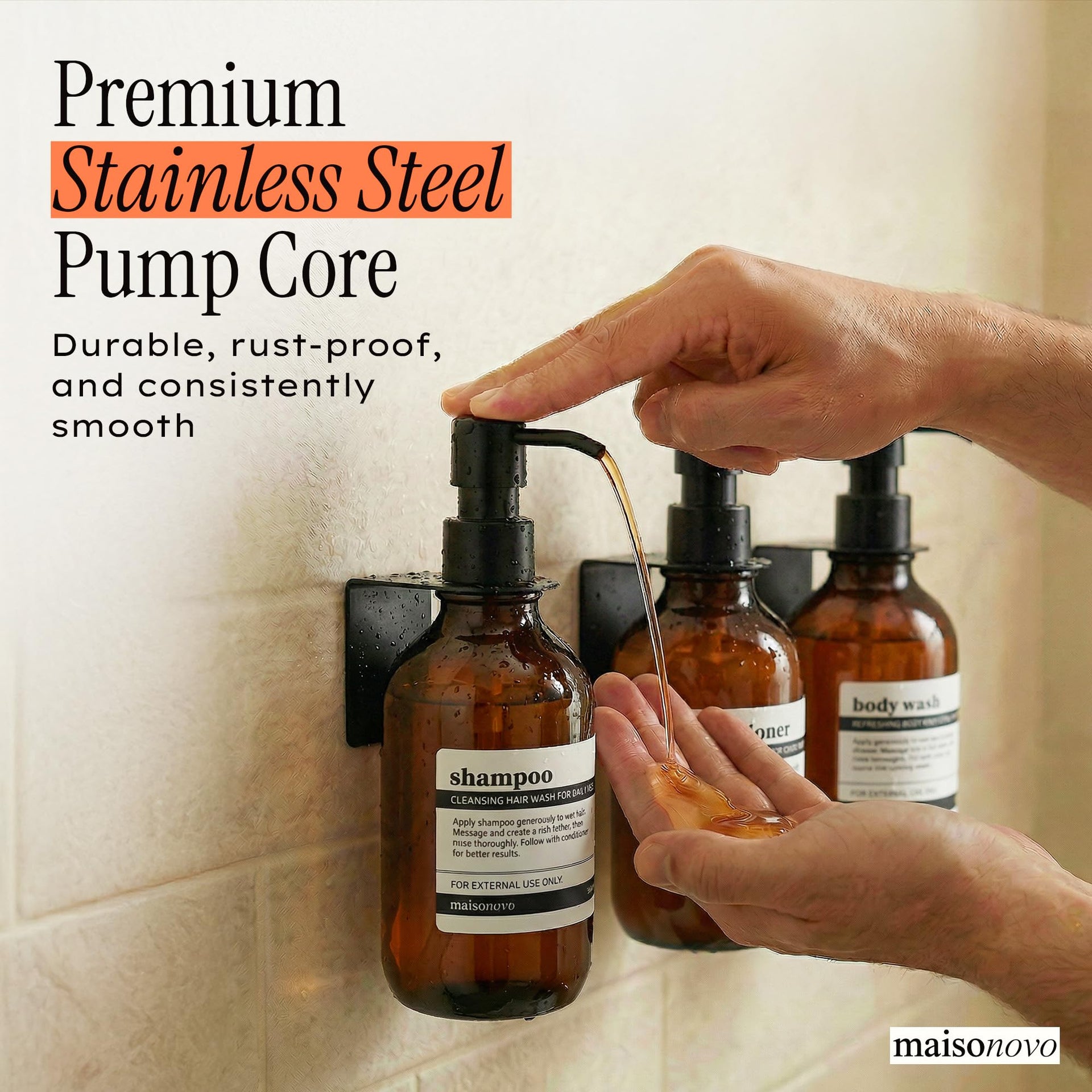 Shampoo and Conditioner Dispenser (3 Count)