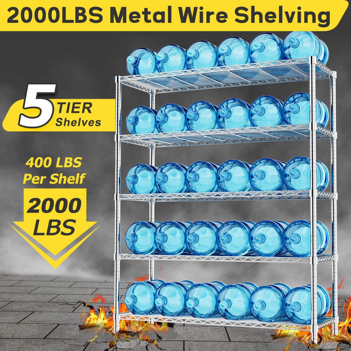 45" W x 20" D x 72" H Heavy Duty Wire Shelving Unit