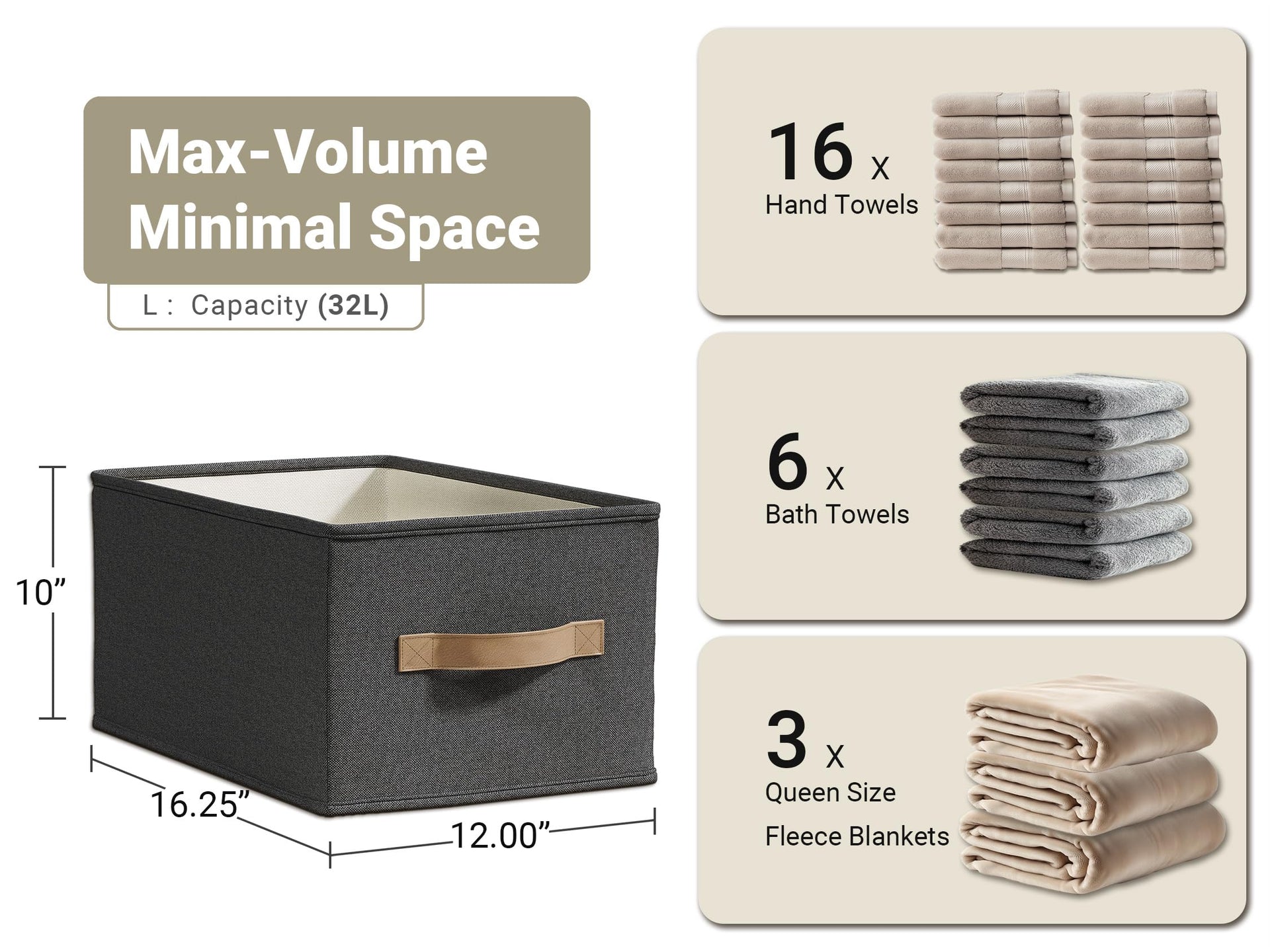 3 Pack Closet Storage Bins (3 Count)
