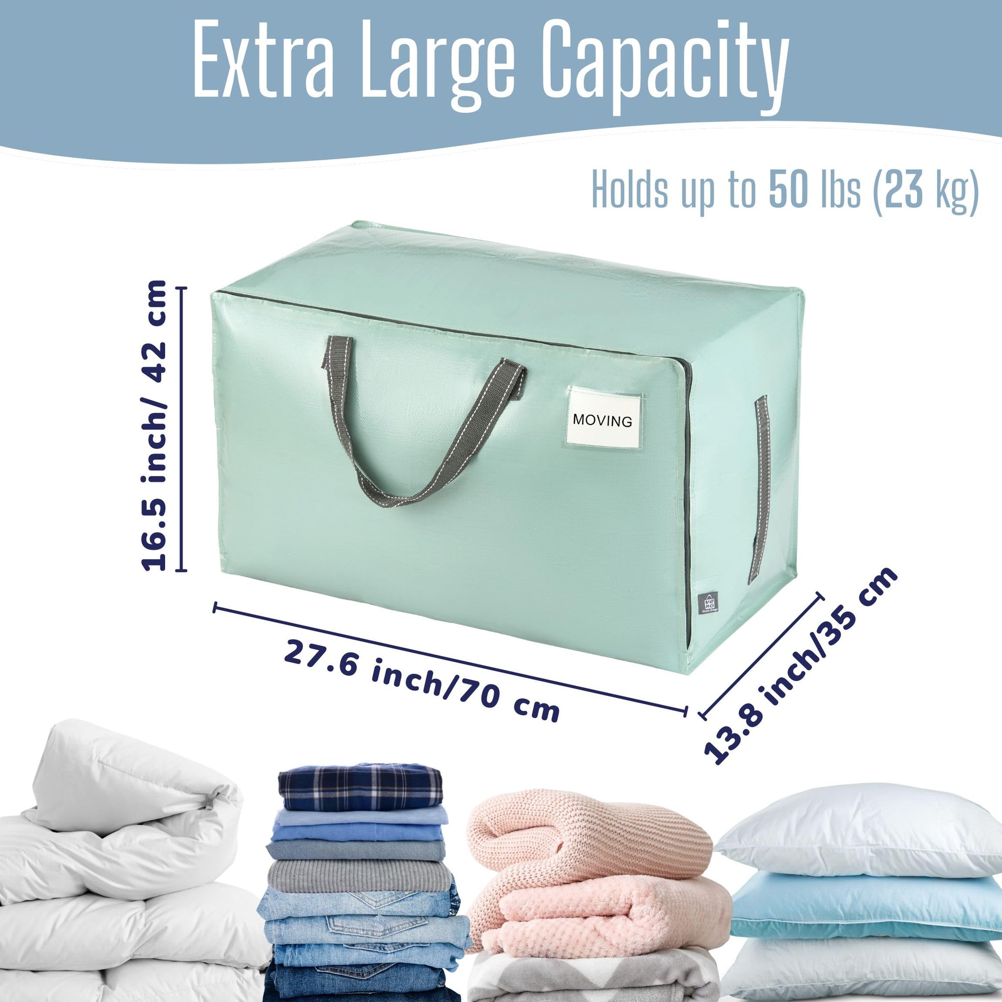 6 Pack Extra Large Heavy Duty Moving Bags with Wide Opening & Reinforced Handles (6 Count)