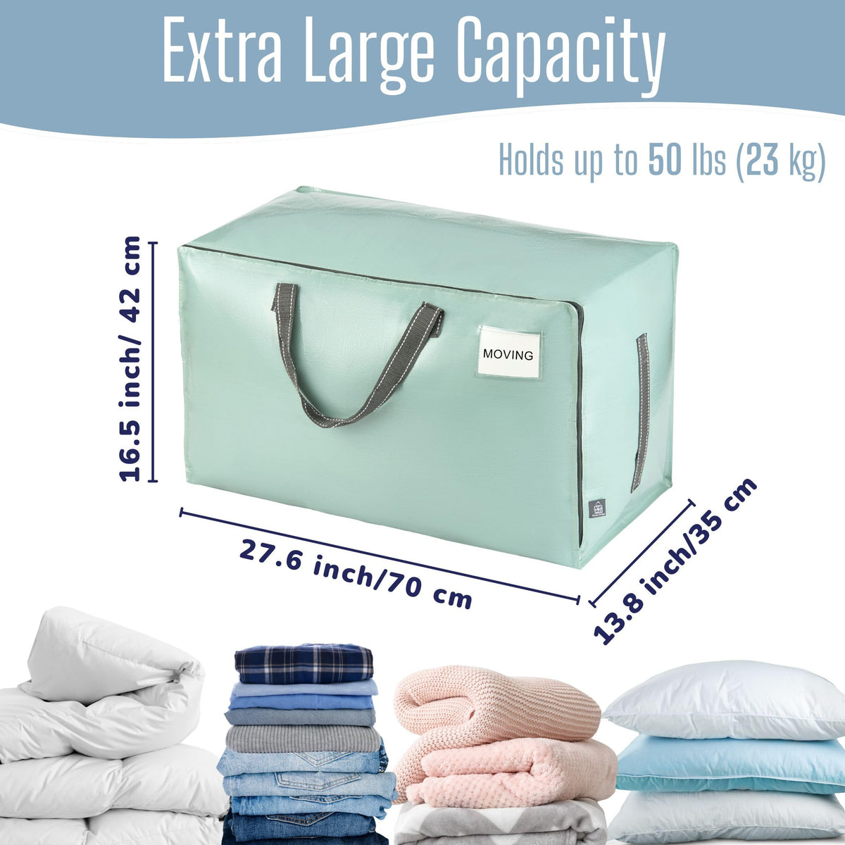 10 Pack Extra Large Heavy Duty Moving Bags with Wide Opening & Reinforced Handles (10 Count)
