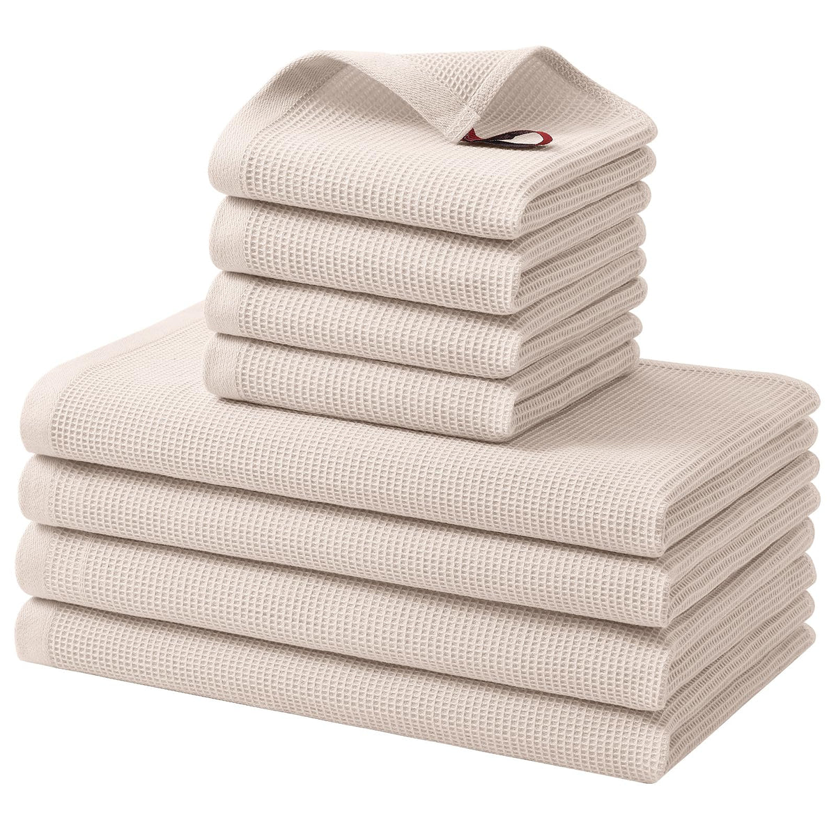 100% Cotton Kitchen Towels and Dishcloths Set (8 Count)