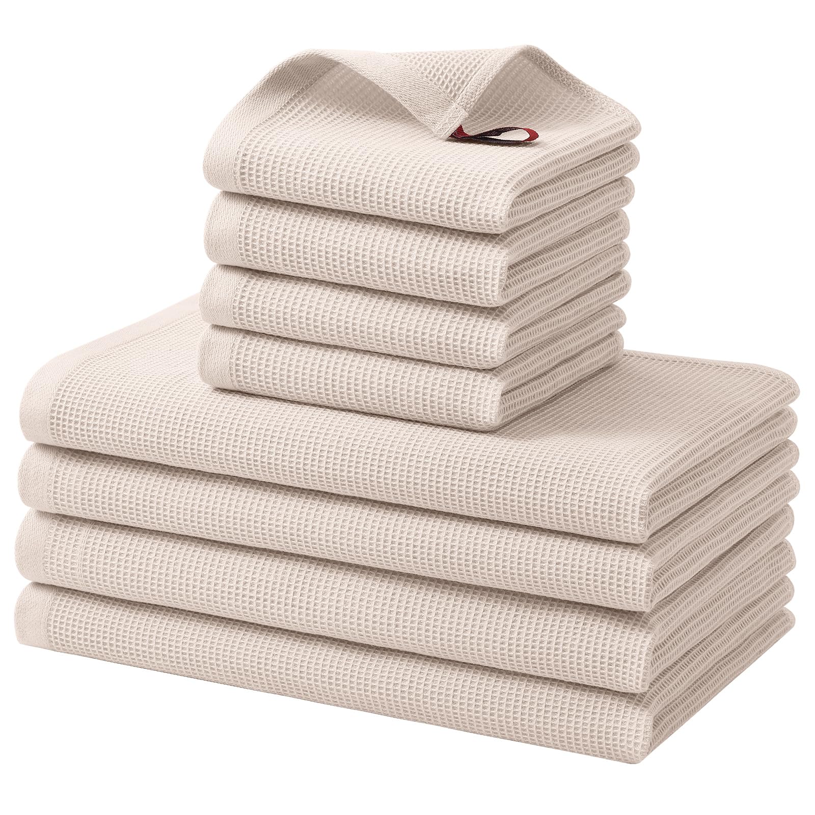 100% Cotton Kitchen Towels and Dishcloths Set (8 Count)