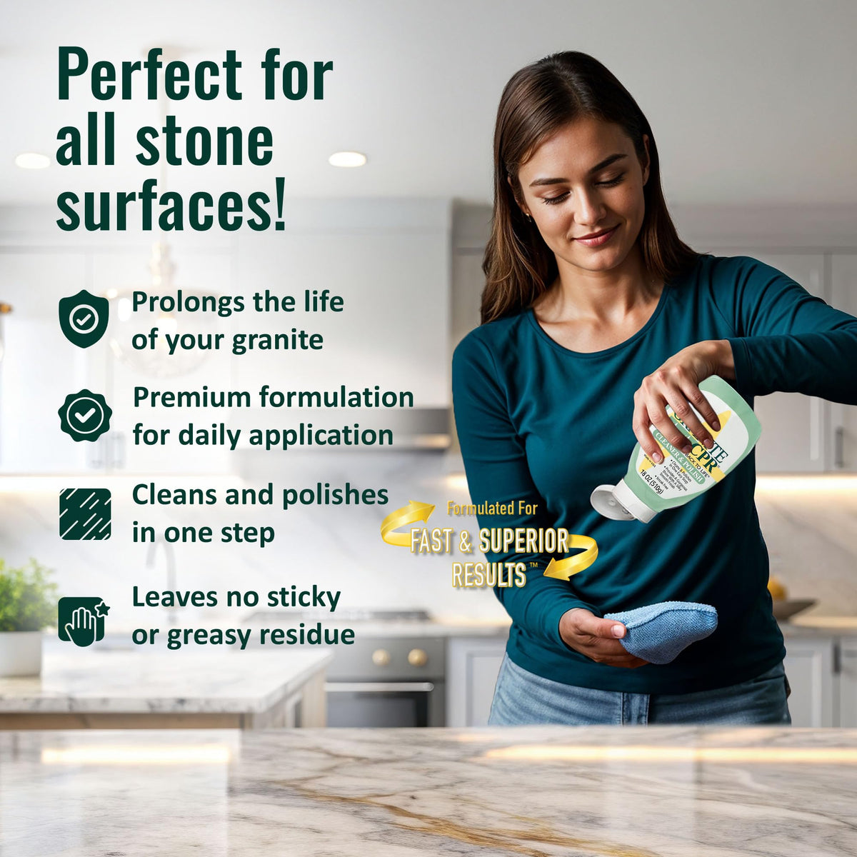 Granite CPR Cleaner & Polish Can Be Used Daily On Granite (18 Fl Oz)