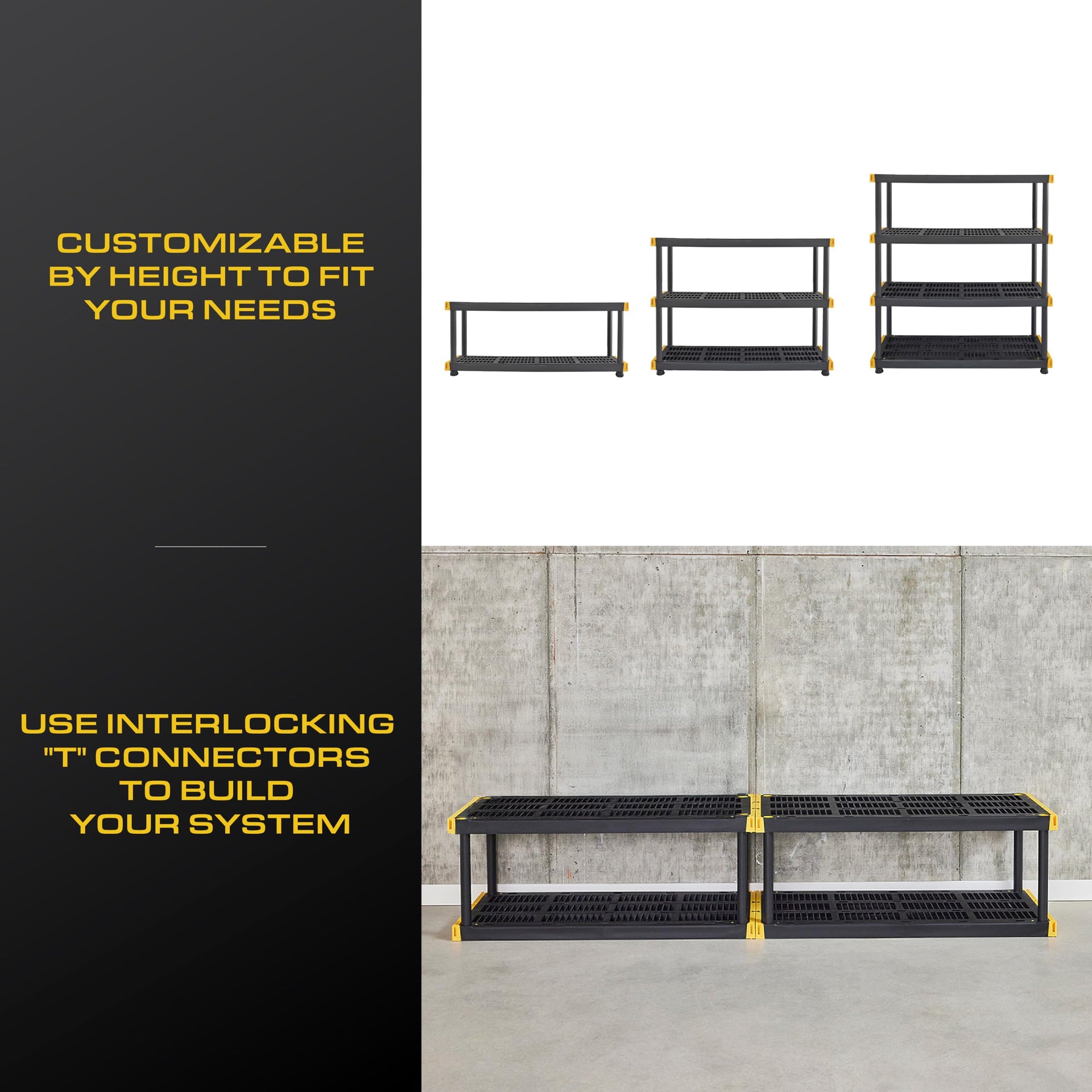 4 Tier Heavy Duty Plastic Storage Shelves for Garage Organization