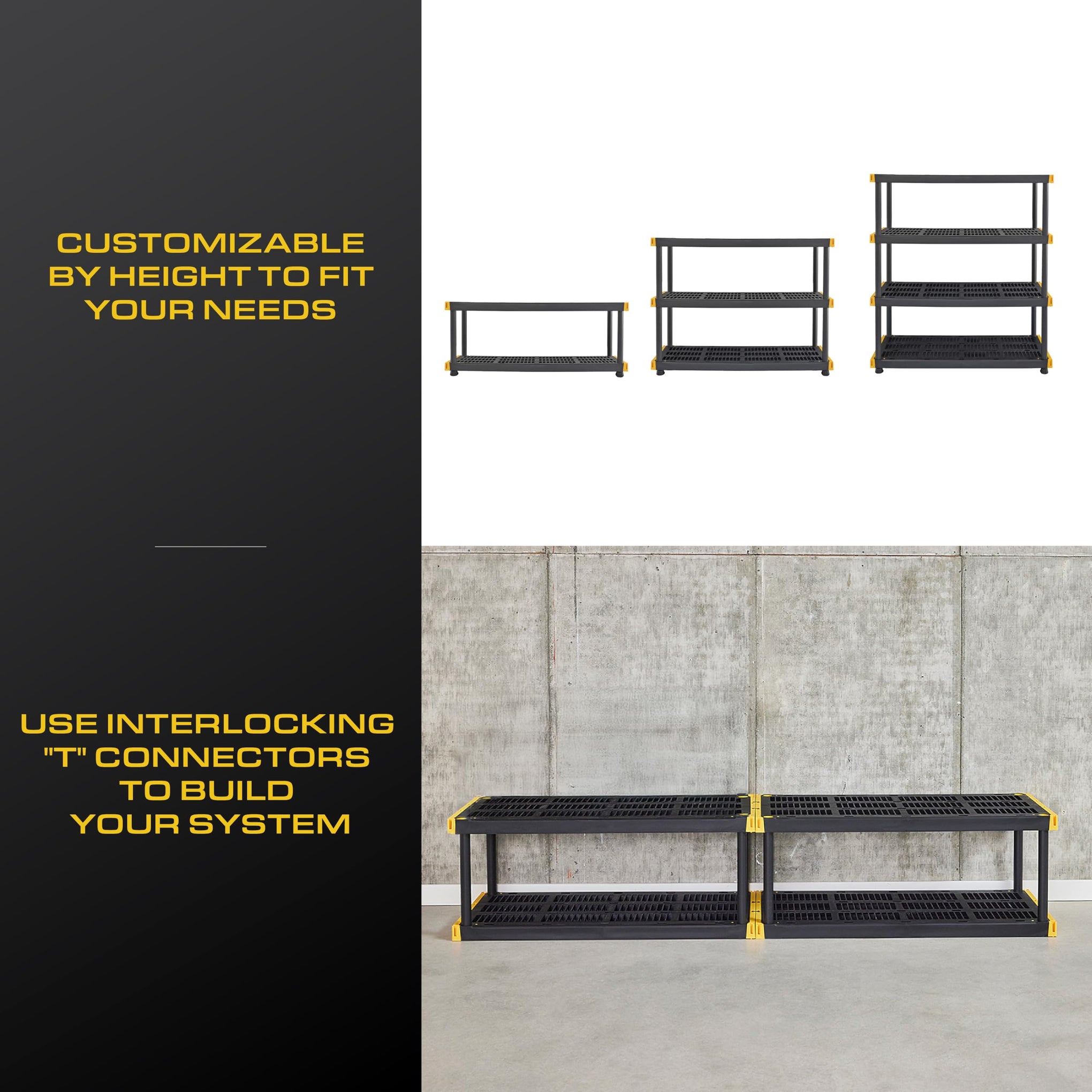 4 Tier Heavy Duty Plastic Storage Shelves for Garage Organization