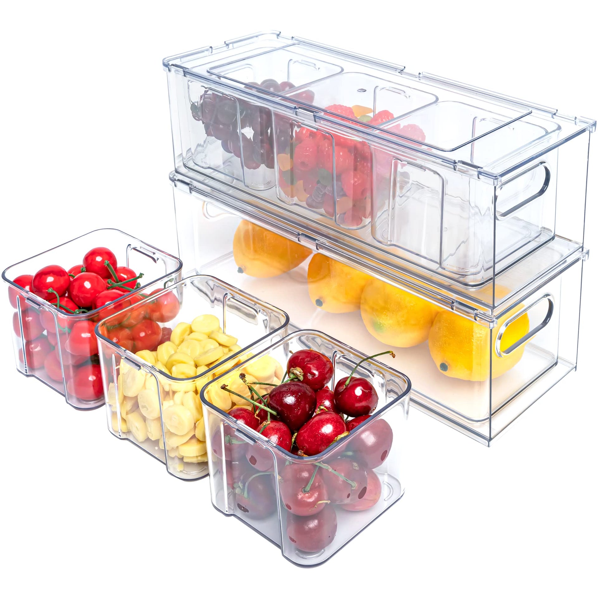 3Pack Fridge Organizer Drawer Divider Cube Pull (3 Count)