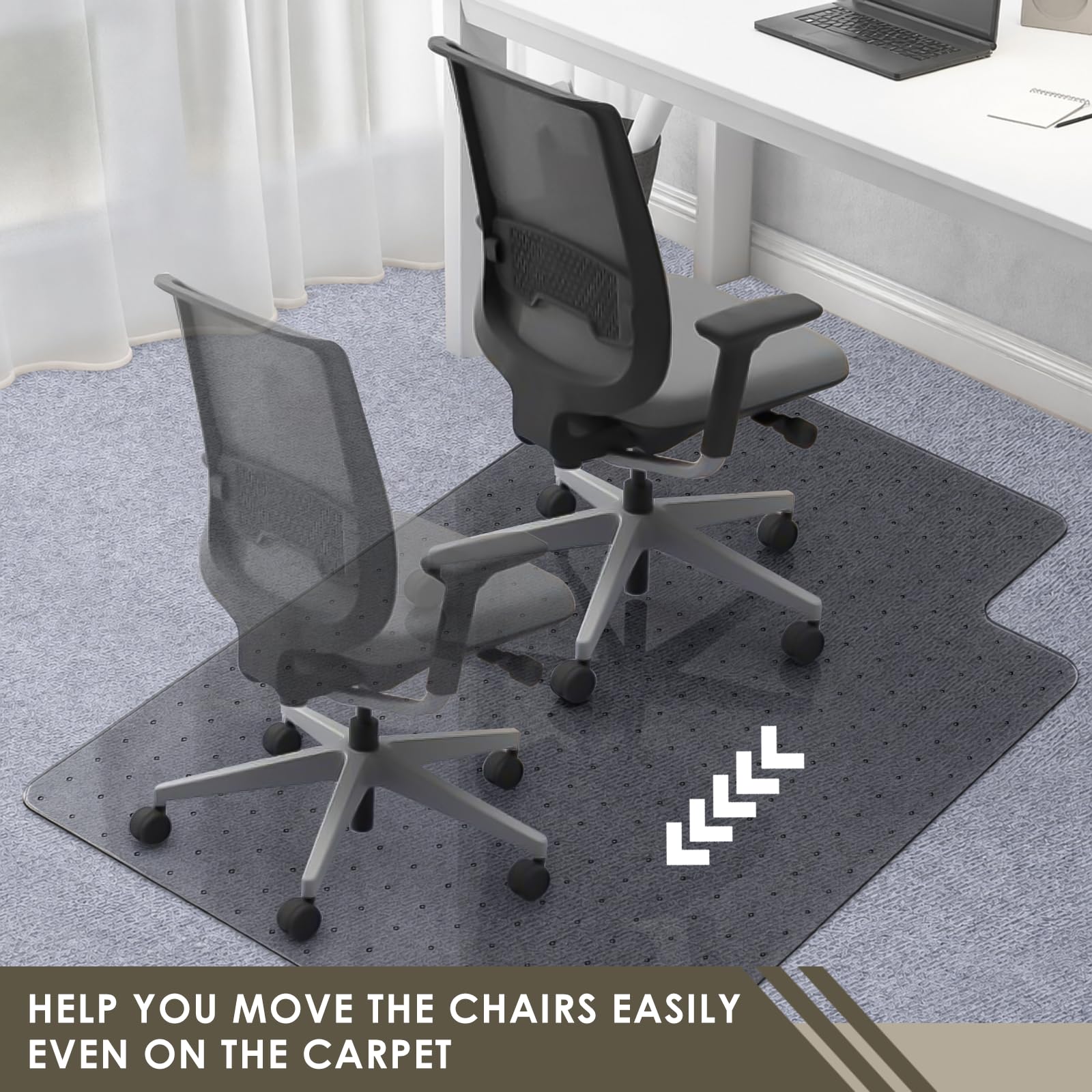 Heavy Duty Office Chair Mat for Carpet 32" x 48" Hard Material