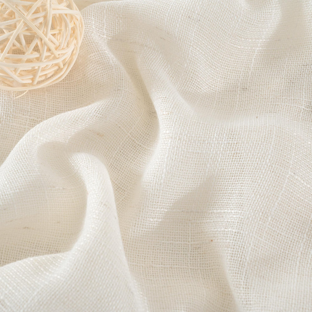 Natural Linen Curtains 48 Inches Long (2 Count)