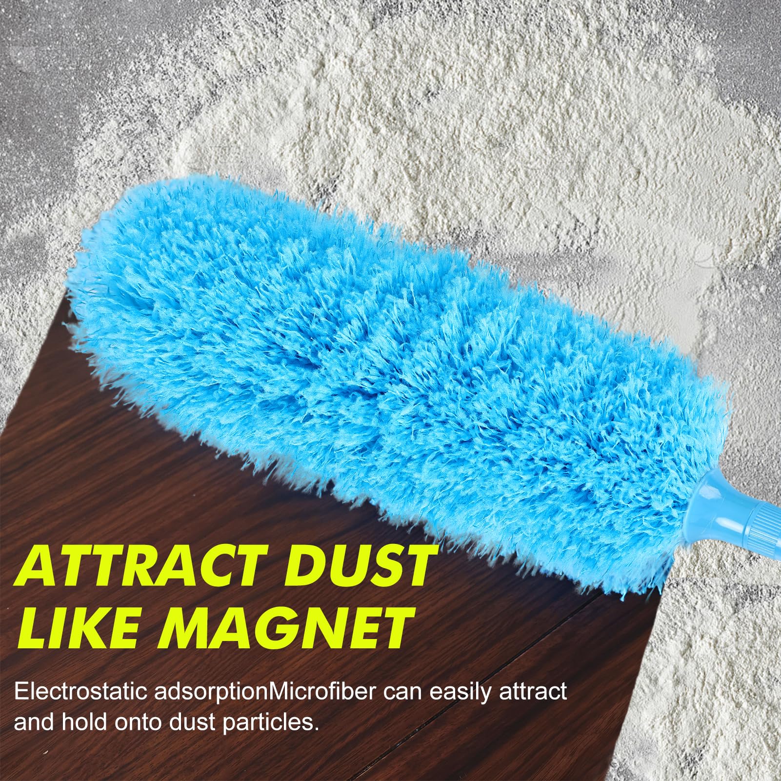 Rainbow Extendable Static Duster Reusable Microfiber Duster with 100" Telescoping Pole
