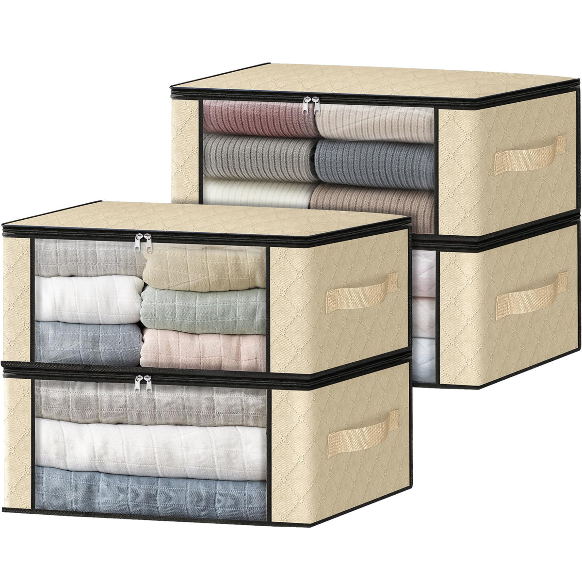 4 Pack Clothes Organizer Storage Bags (4 Count)