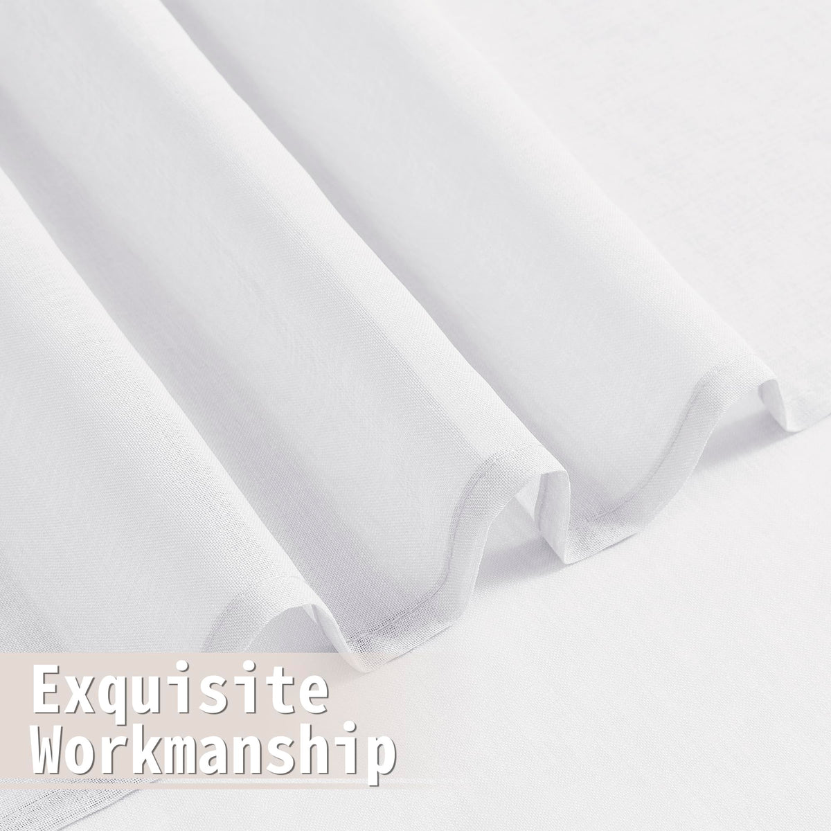 Short Sheer Door Curtain Closet Linen Textured Curtain Sheers Doorway Light Filtering Voile Patio Glass Doors Rod Pocket Curtains French Door