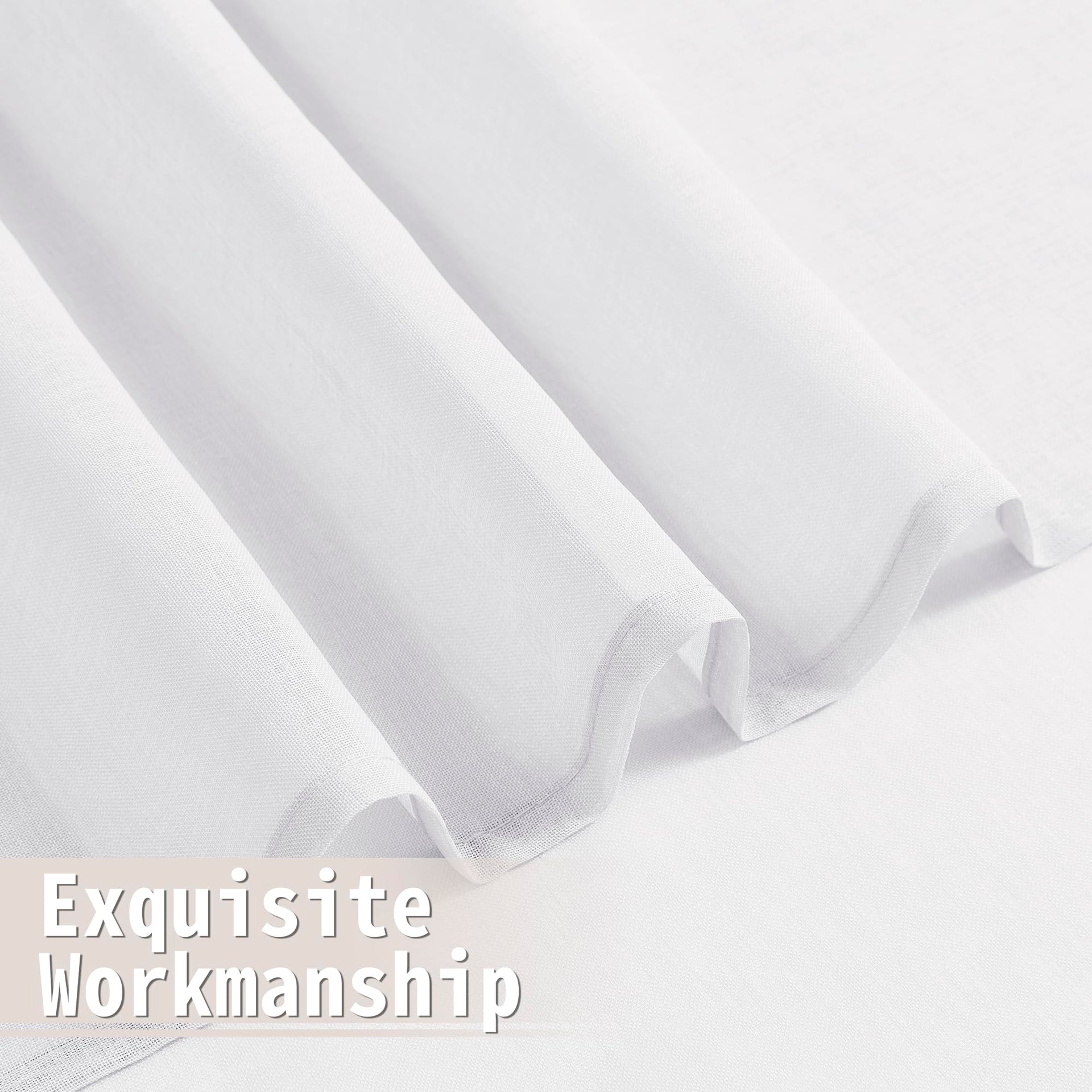 Small Sheer Door Curtain Closet Linen Textured Curtain Sheers Doorway Light Filtering Voile French Door Rod Pocket Curtains Patio Glass Doors