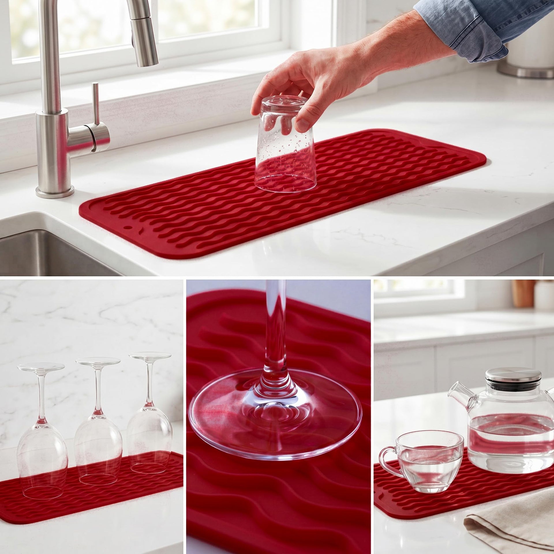 Silicone Dish Drying Mat for Multiple Usage