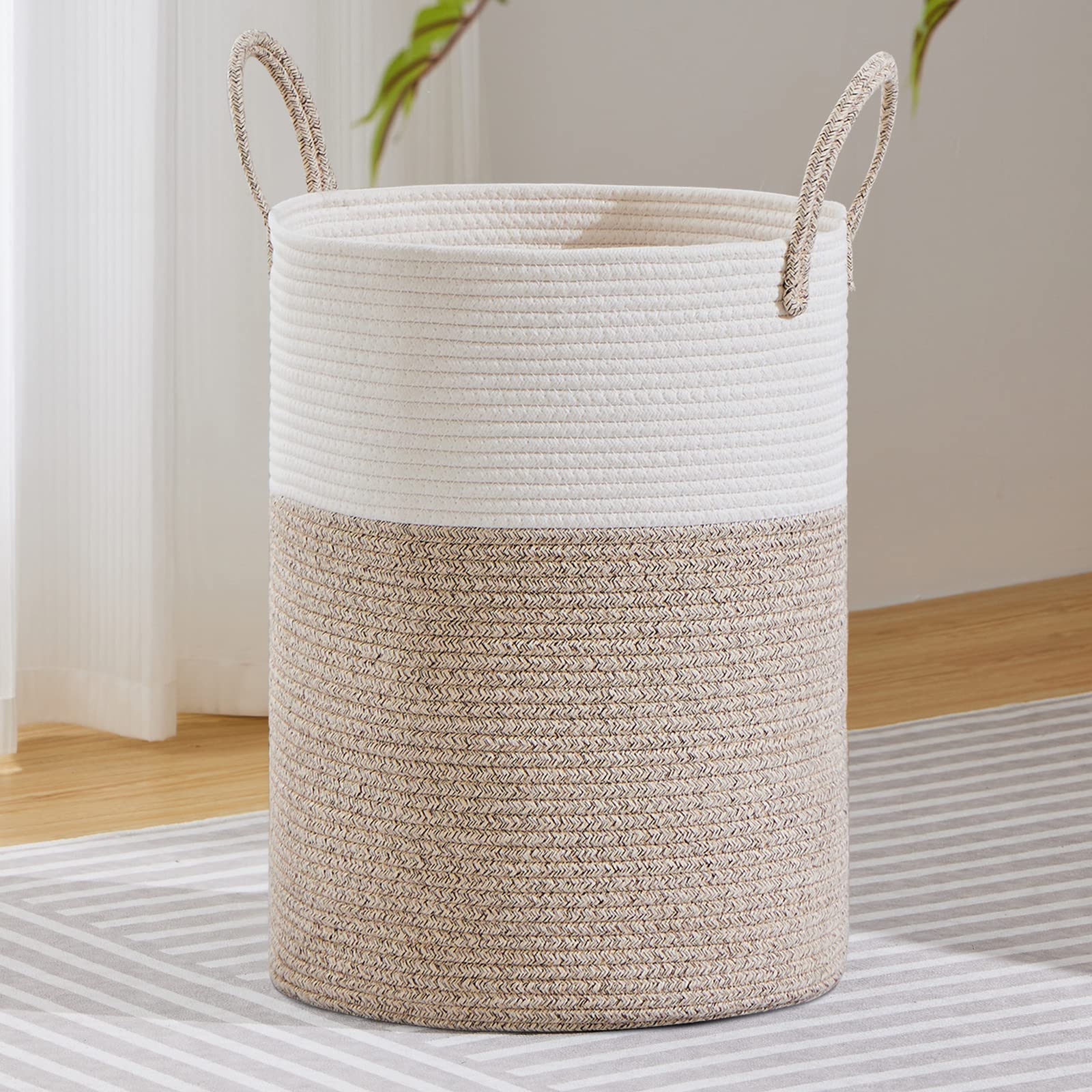 100L Extra Large Woven Laundry Basket Hamper