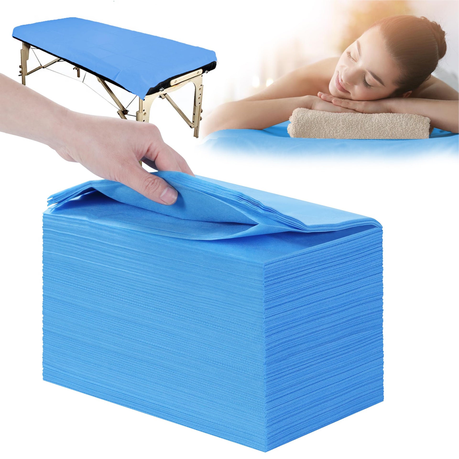 31" x 71" Disposable Bed Sheets for Massage Table Waterproof Massage Table Sheet Soft Non Woven Fabric SPA Bed Cover Breathable for Massage Beauty Tattoos 100PCS (100 Count)