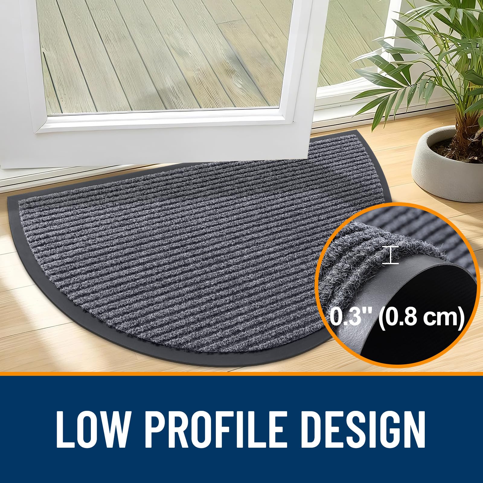 Half Circle Front Door Mat 29.5x17