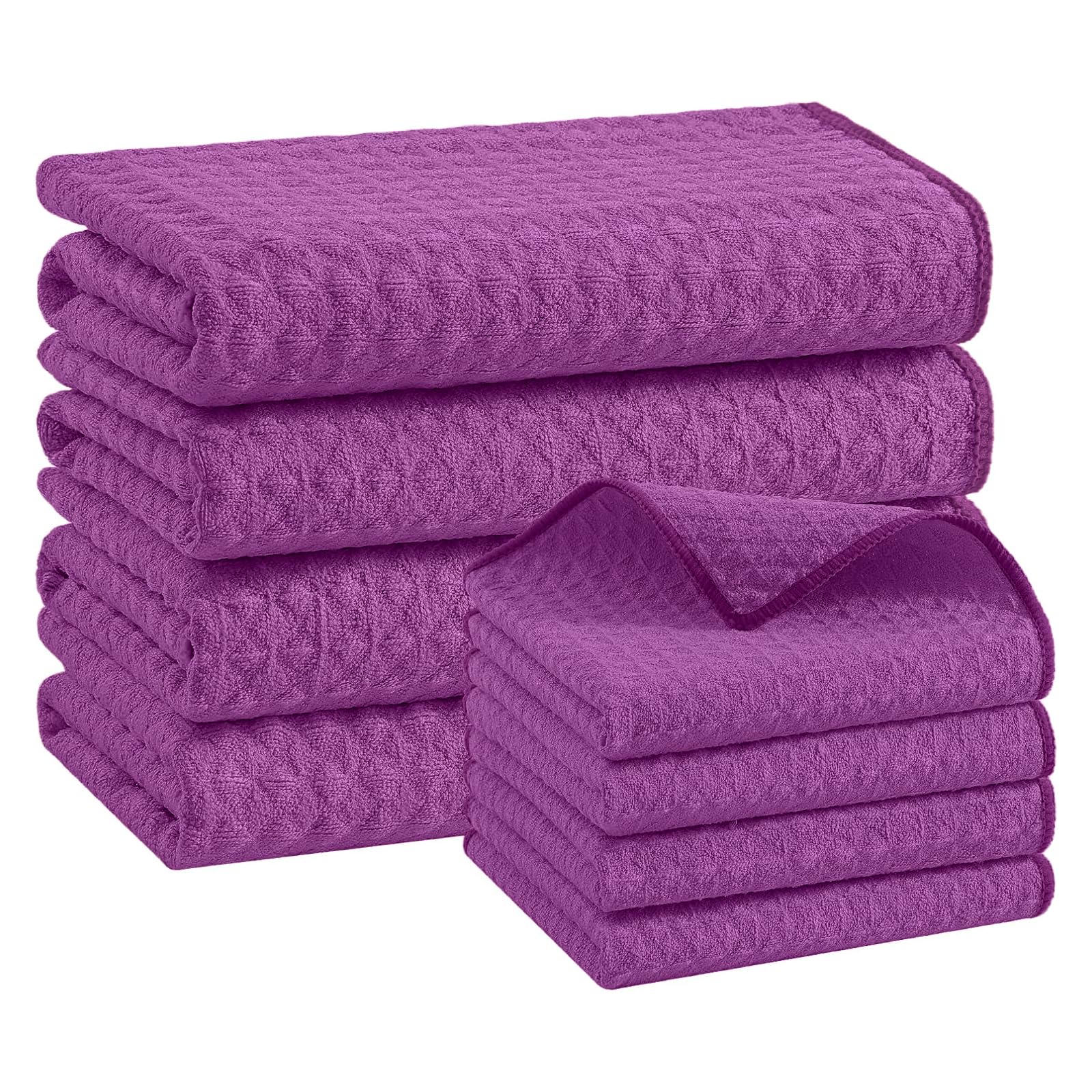 Microfiber Kitchen Towels and Dishcloths Sets (8 Count)
