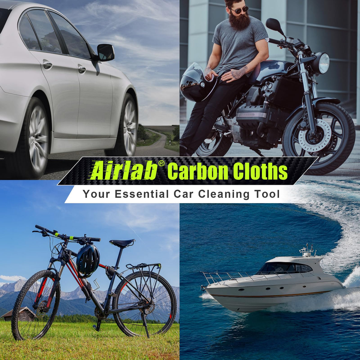 Microfiber Towels Cars Wash Drying Cleaning Cloth (4 Count)