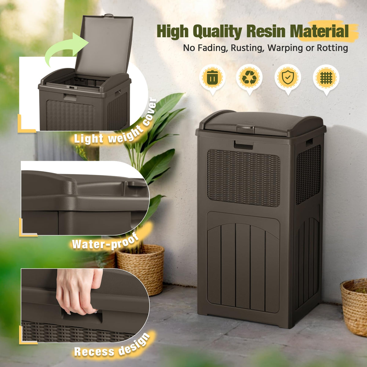 33 Gallon Outdoor Trash Can