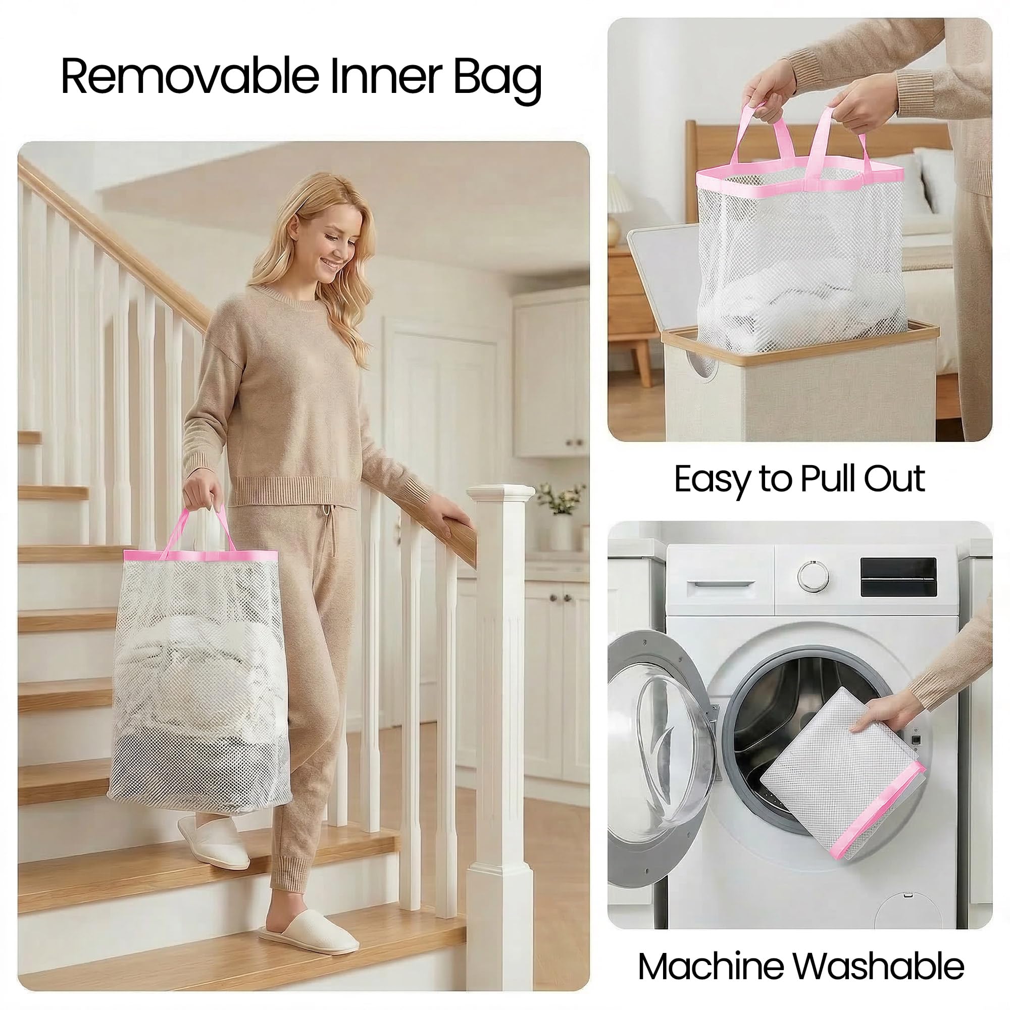 Slim Laundry Basket with Lid