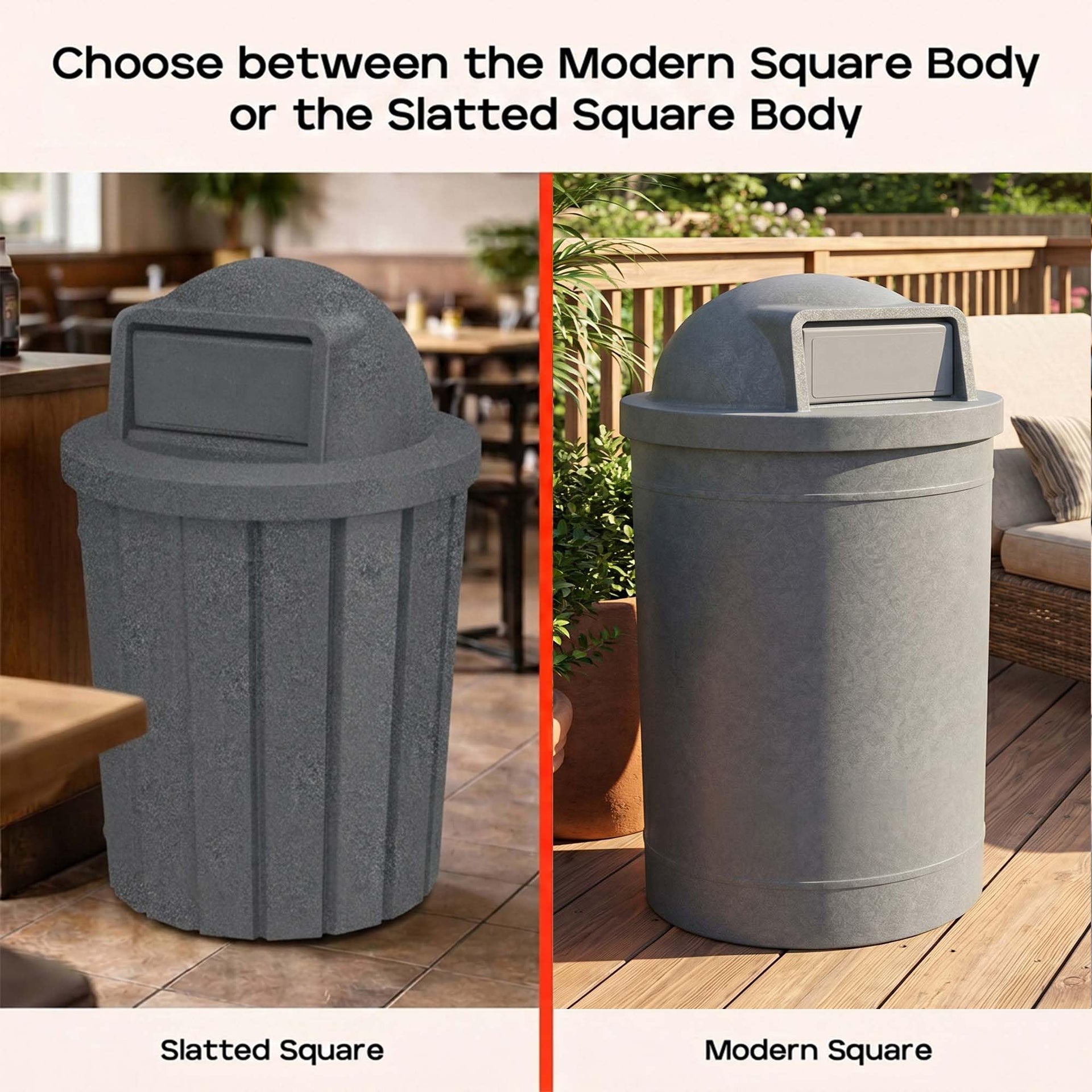 Campus Collection 42 Gallon Commercial Trash Can with Lid
