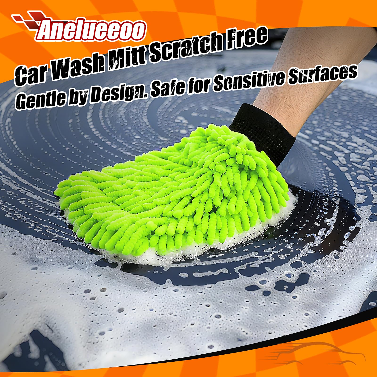 4 Pack Car Wash Mitt Microfiber (4 Count)