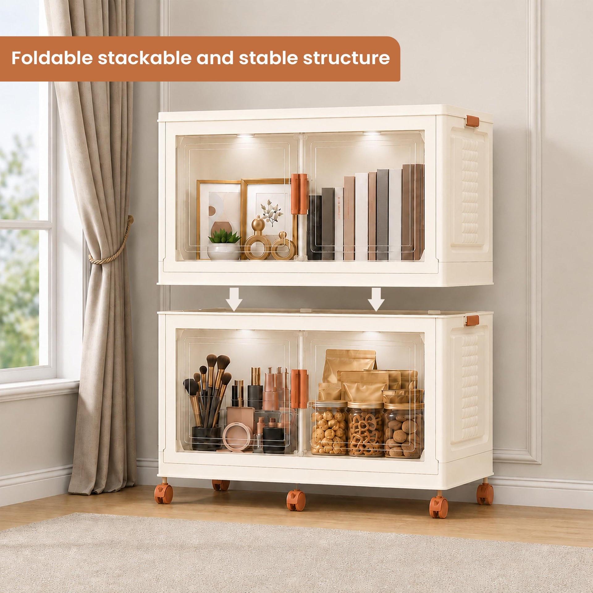 376QT 94GAL 2 Pack Foldable Cabinets with Wheels (2 Count)