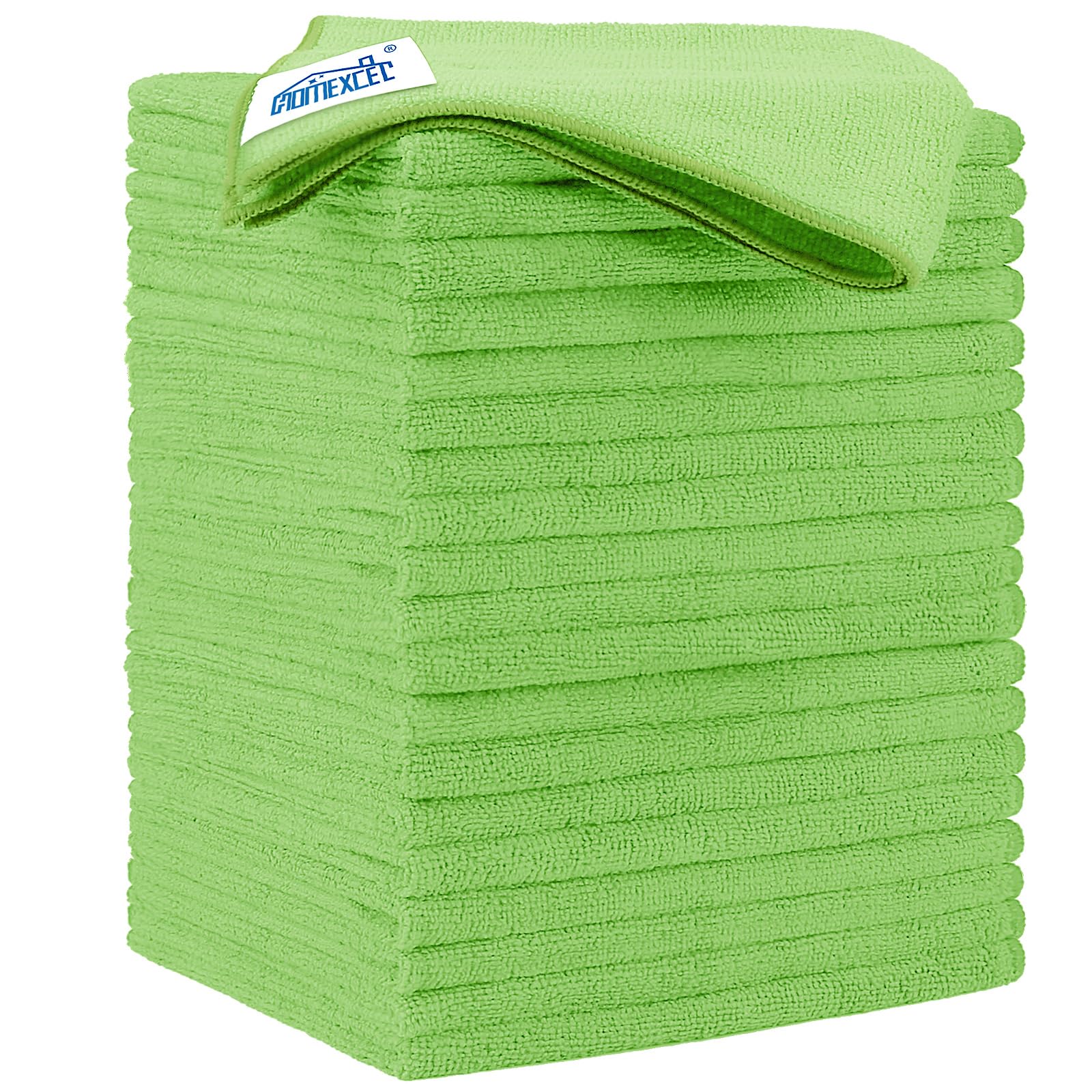 Green Microfiber Cleaning Cloth 20 Pack 11.5 x 11.5 Inch Microfiber Towels for Cars Ultra Absorbent Cleaning Rags Lint Free Cleaning Towels for Household Kitchen (20 Count)