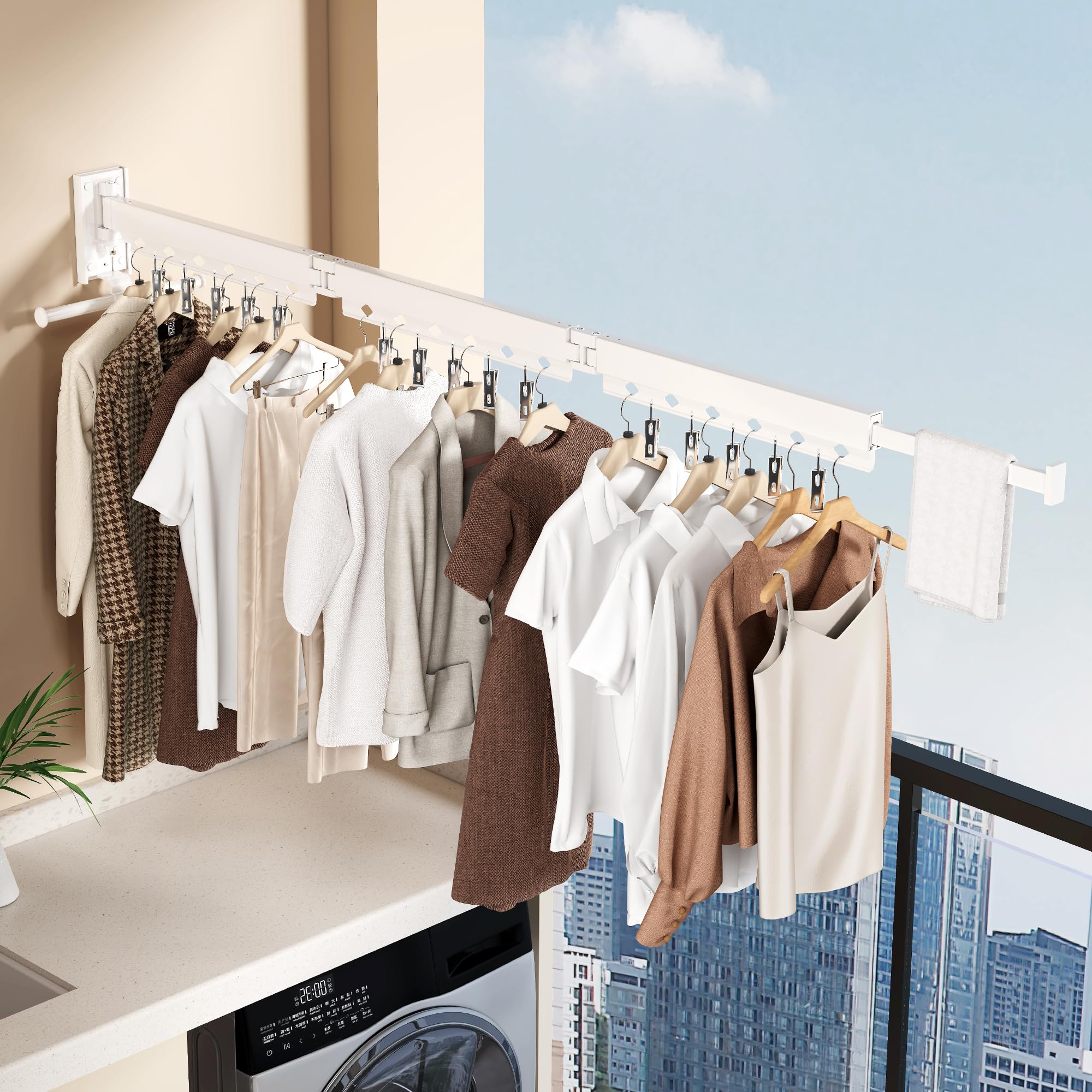 Wall Mounted Collapsible Clothes Drying Rack